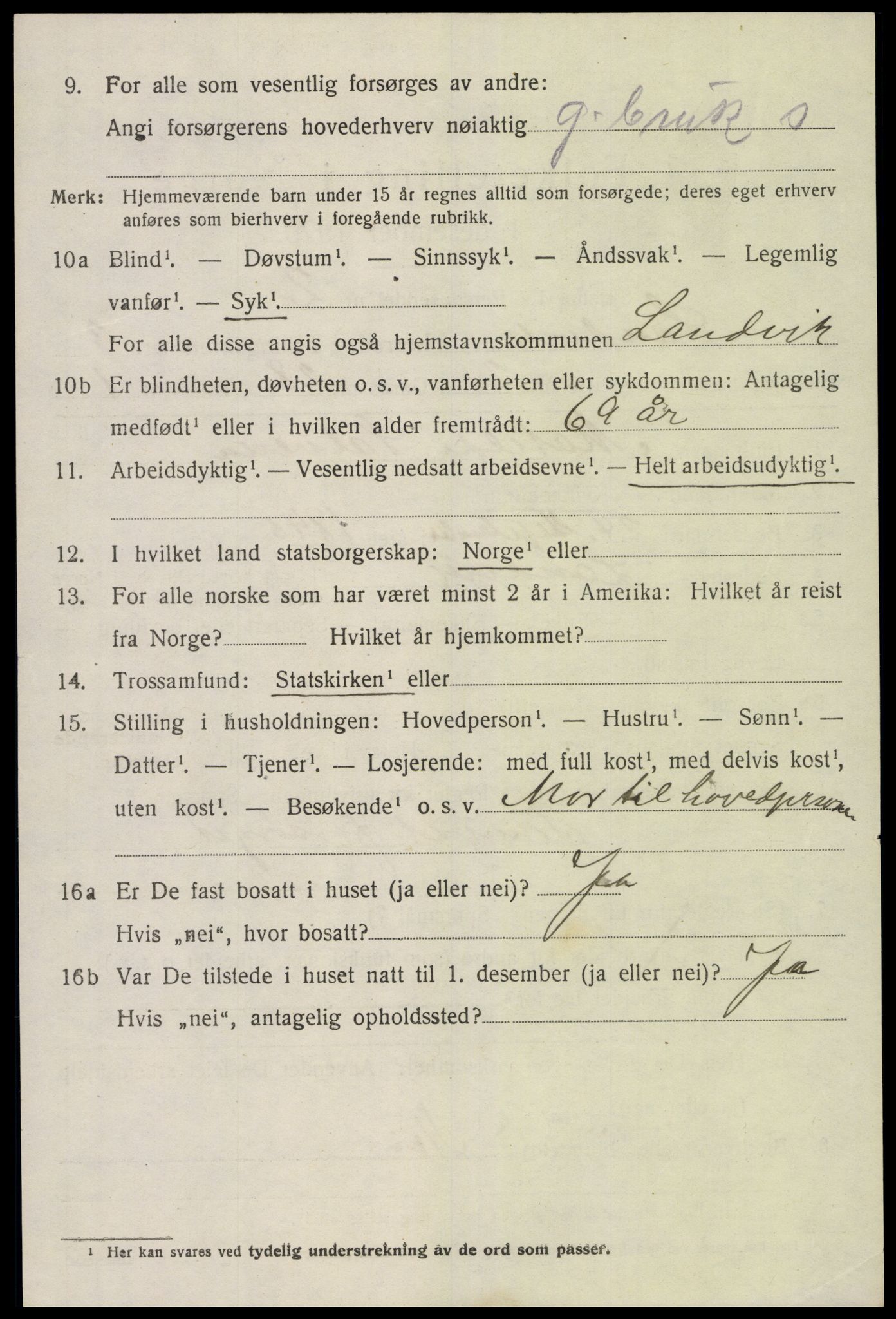 SAK, Folketelling 1920 for 0924 Landvik herred, 1920, s. 3171