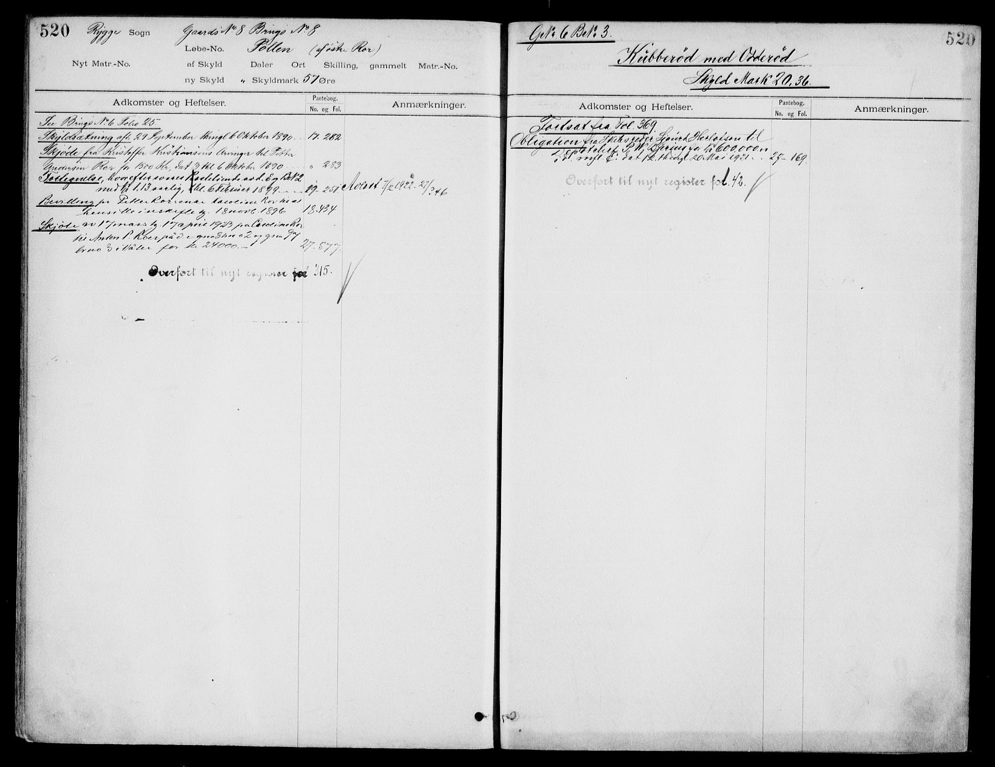 Moss sorenskriveri, SAO/A-10168: Panteregister nr. IV 3b, 1769-1926, s. 520