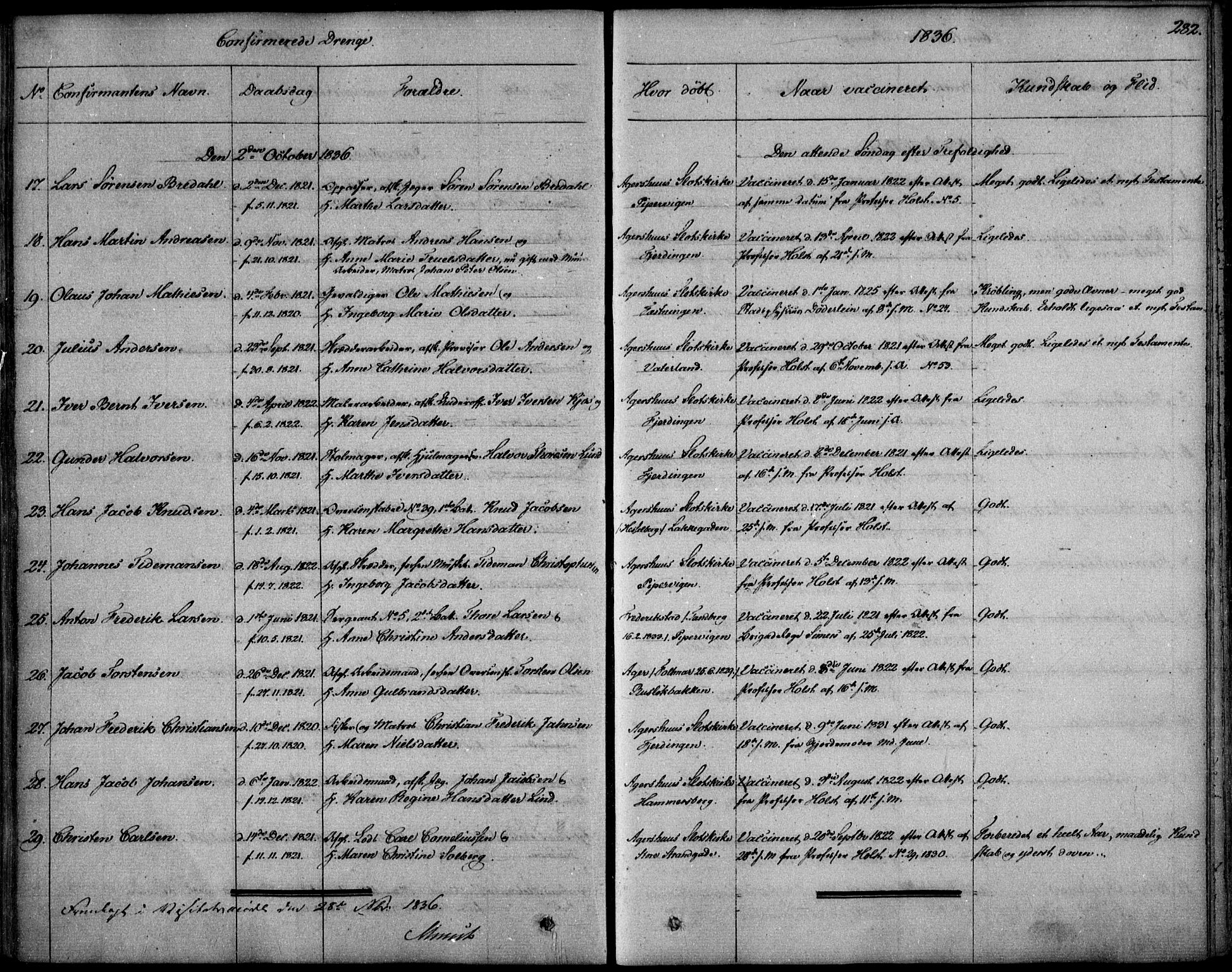 Garnisonsmenigheten Kirkebøker, SAO/A-10846/F/Fa/L0006: Ministerialbok nr. 6, 1828-1841, s. 282