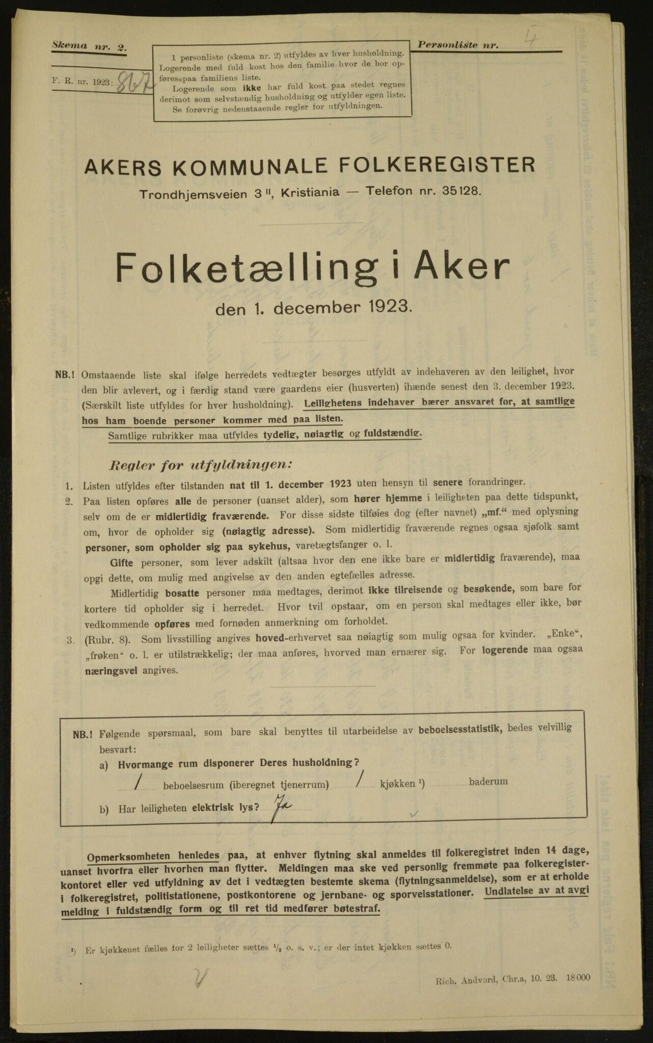 , Kommunal folketelling 1.12.1923 for Aker, 1923, s. 5347