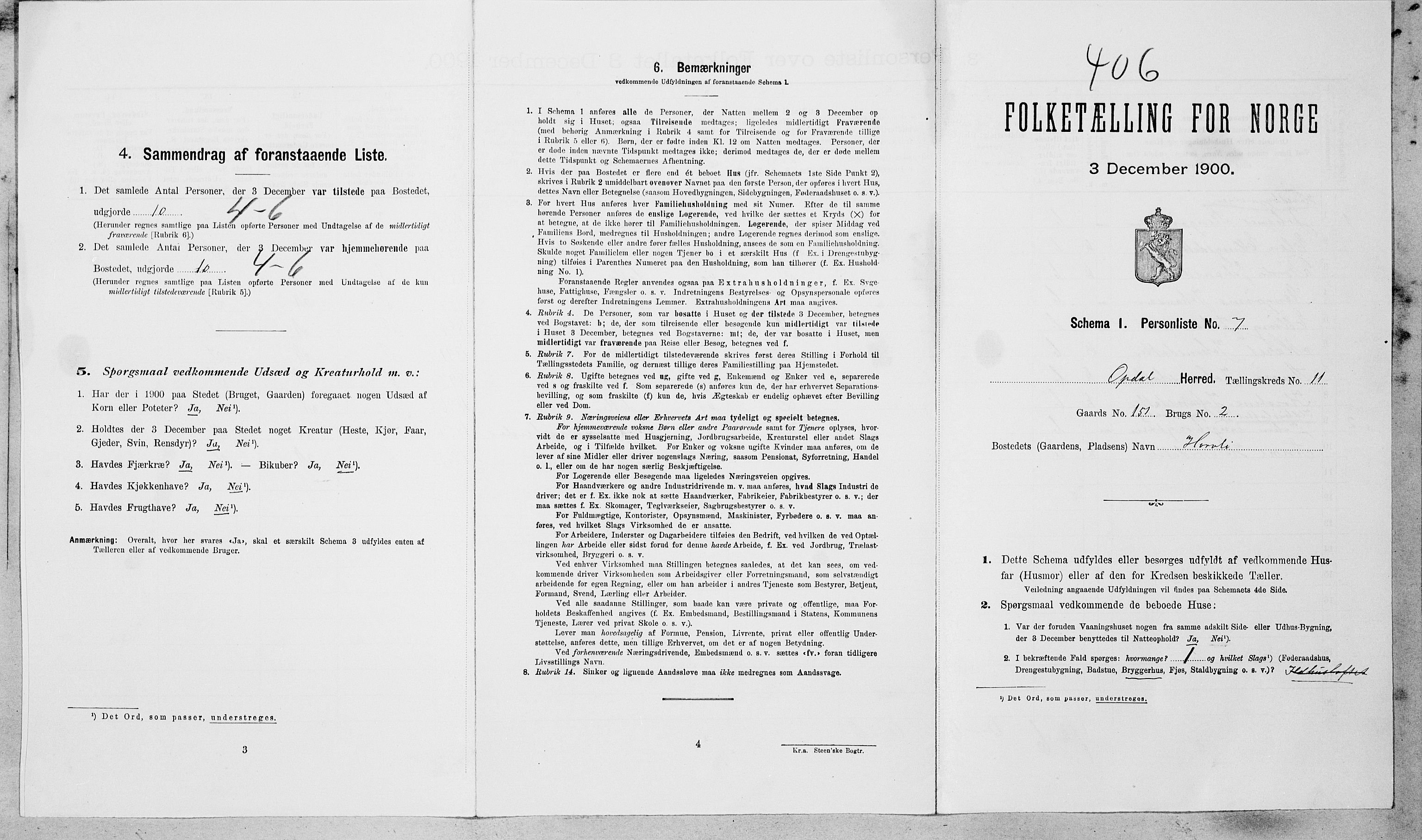 SAT, Folketelling 1900 for 1634 Oppdal herred, 1900, s. 864
