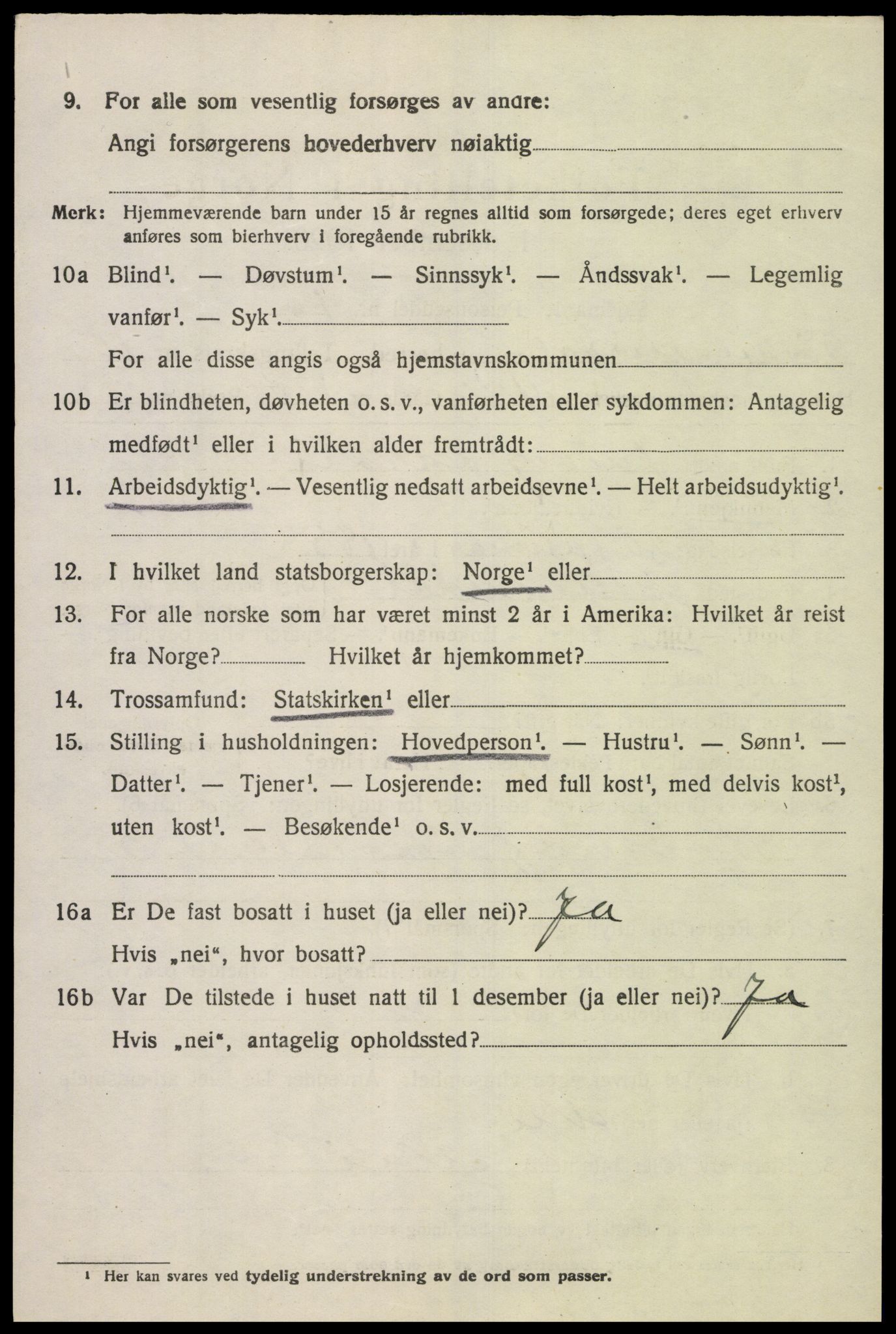 SAK, Folketelling 1920 for 1029 Sør-Audnedal herred, 1920, s. 4192