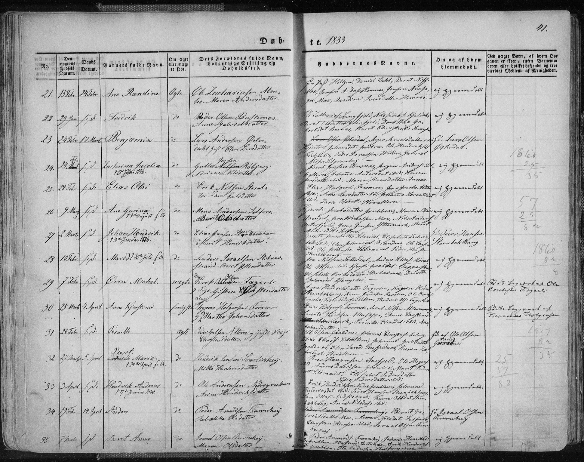 Ministerialprotokoller, klokkerbøker og fødselsregistre - Nordland, AV/SAT-A-1459/827/L0390: Ministerialbok nr. 827A02, 1826-1841, s. 41