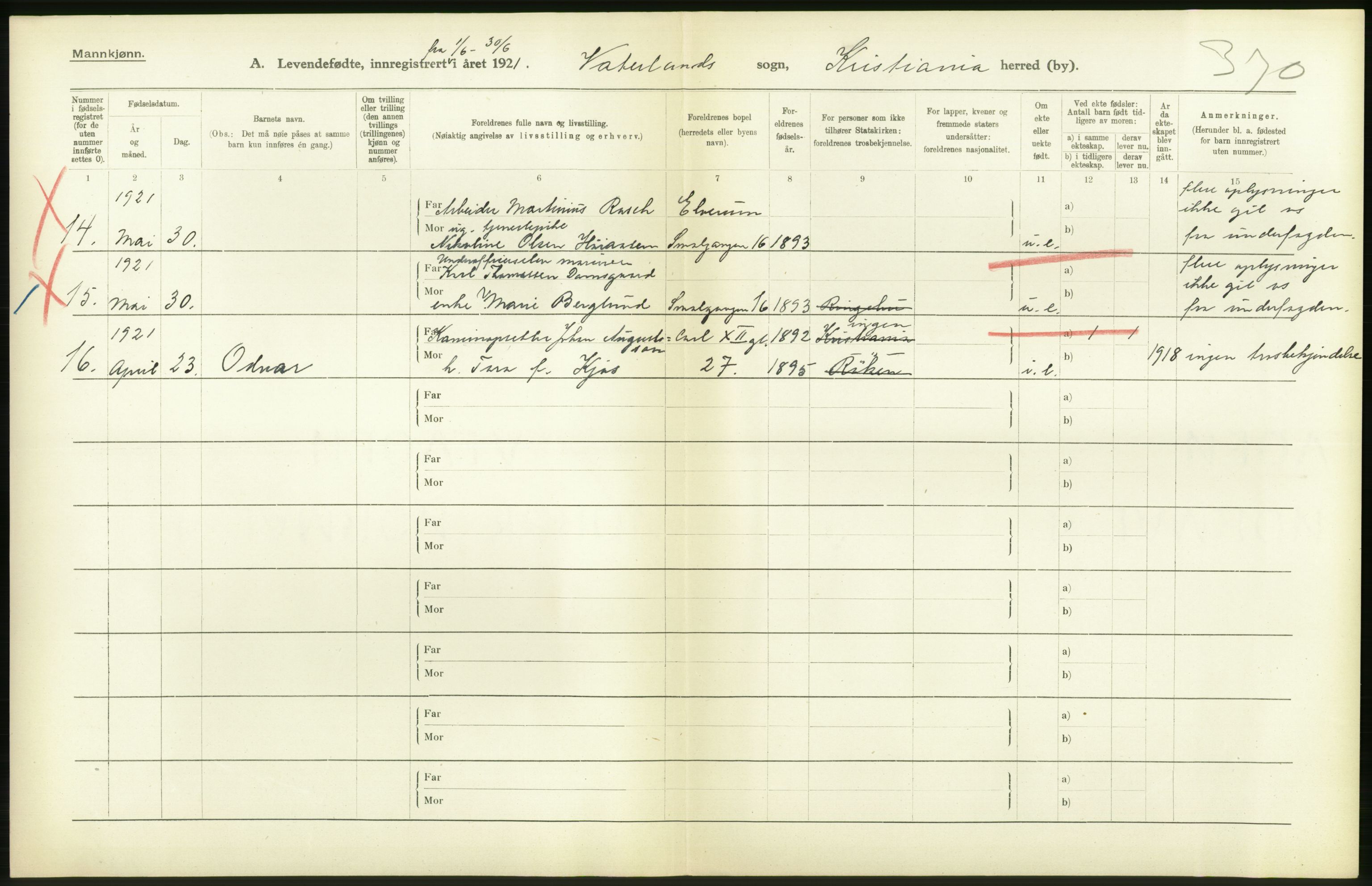 Statistisk sentralbyrå, Sosiodemografiske emner, Befolkning, RA/S-2228/D/Df/Dfc/Dfca/L0009: Kristiania: Levendefødte menn og kvinner., 1921, s. 252