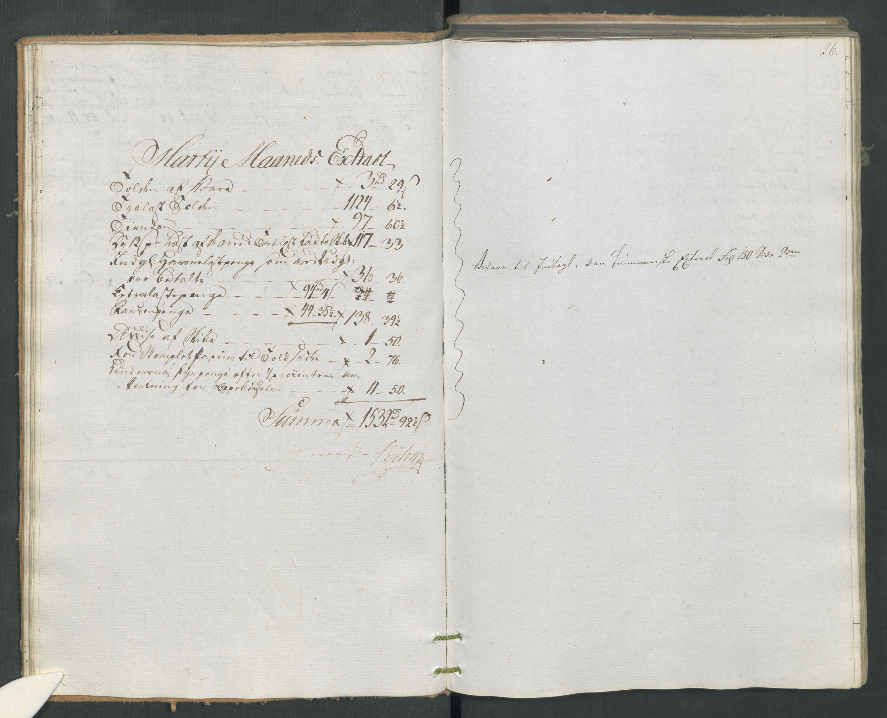 Generaltollkammeret, tollregnskaper, AV/RA-EA-5490/R16/L0120/0001: Tollregnskaper Kristiansand / Utgående tollbok, 1794, s. 25b-26a