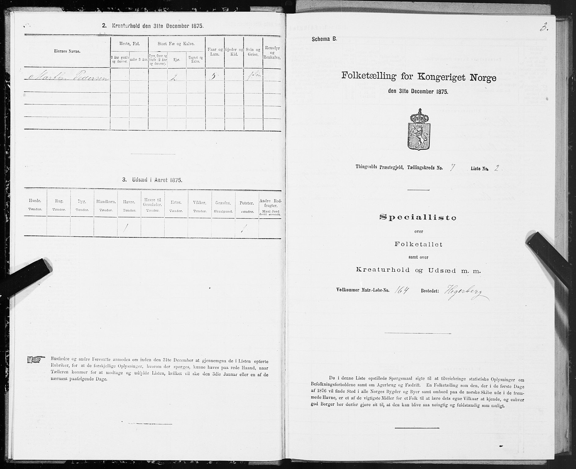SAT, Folketelling 1875 for 1560P Tingvoll prestegjeld, 1875, s. 3003