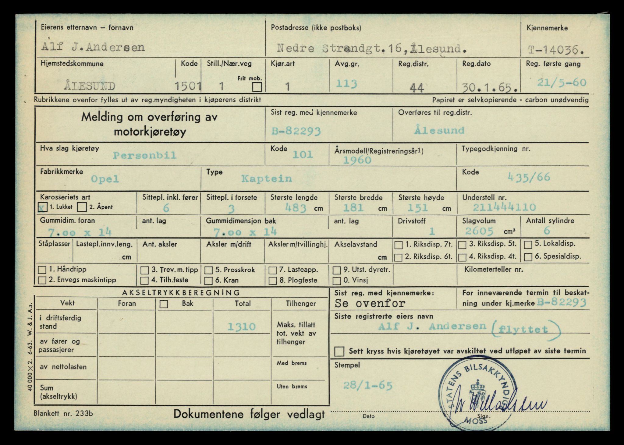 Møre og Romsdal vegkontor - Ålesund trafikkstasjon, AV/SAT-A-4099/F/Fe/L0042: Registreringskort for kjøretøy T 13906 - T 14079, 1927-1998, s. 2091