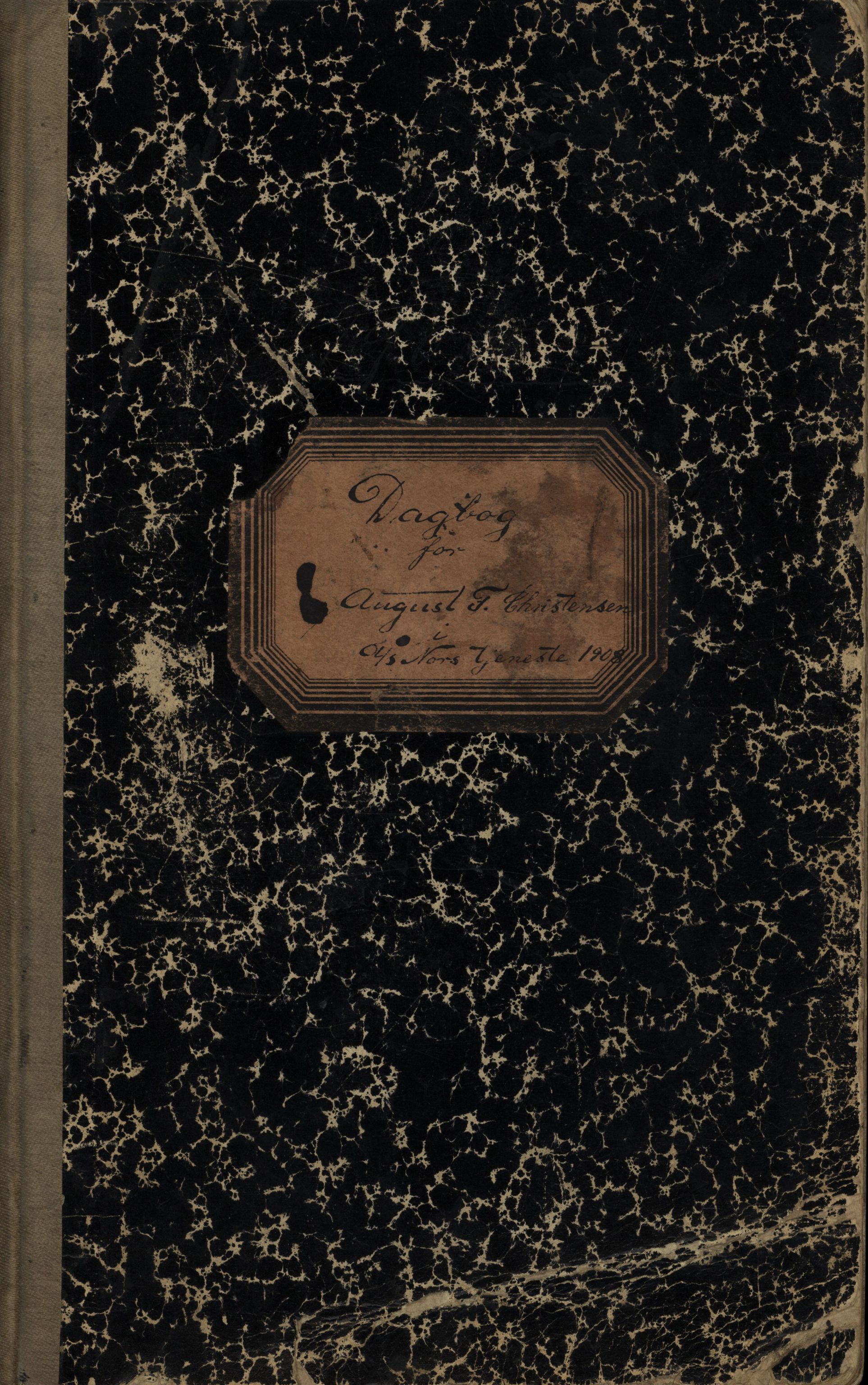 Hvalfangstmuseets manuskriptsamling, VEMU/ARS-A-1031/Y/L0007/0005: Manuskripter og artikler / Dagbok ført av August F. Christensen på reise med D/S Ravn, 1908-1909