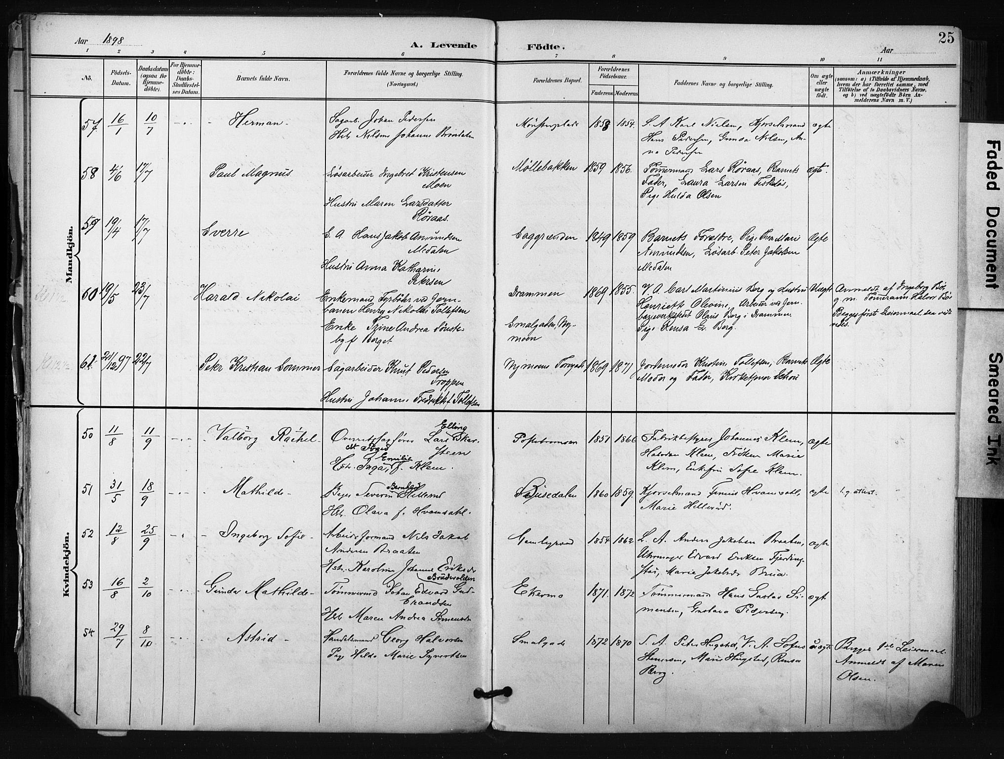 Kongsberg kirkebøker, AV/SAKO-A-22/F/Fb/L0003: Ministerialbok nr. II 3, 1896-1905, s. 25