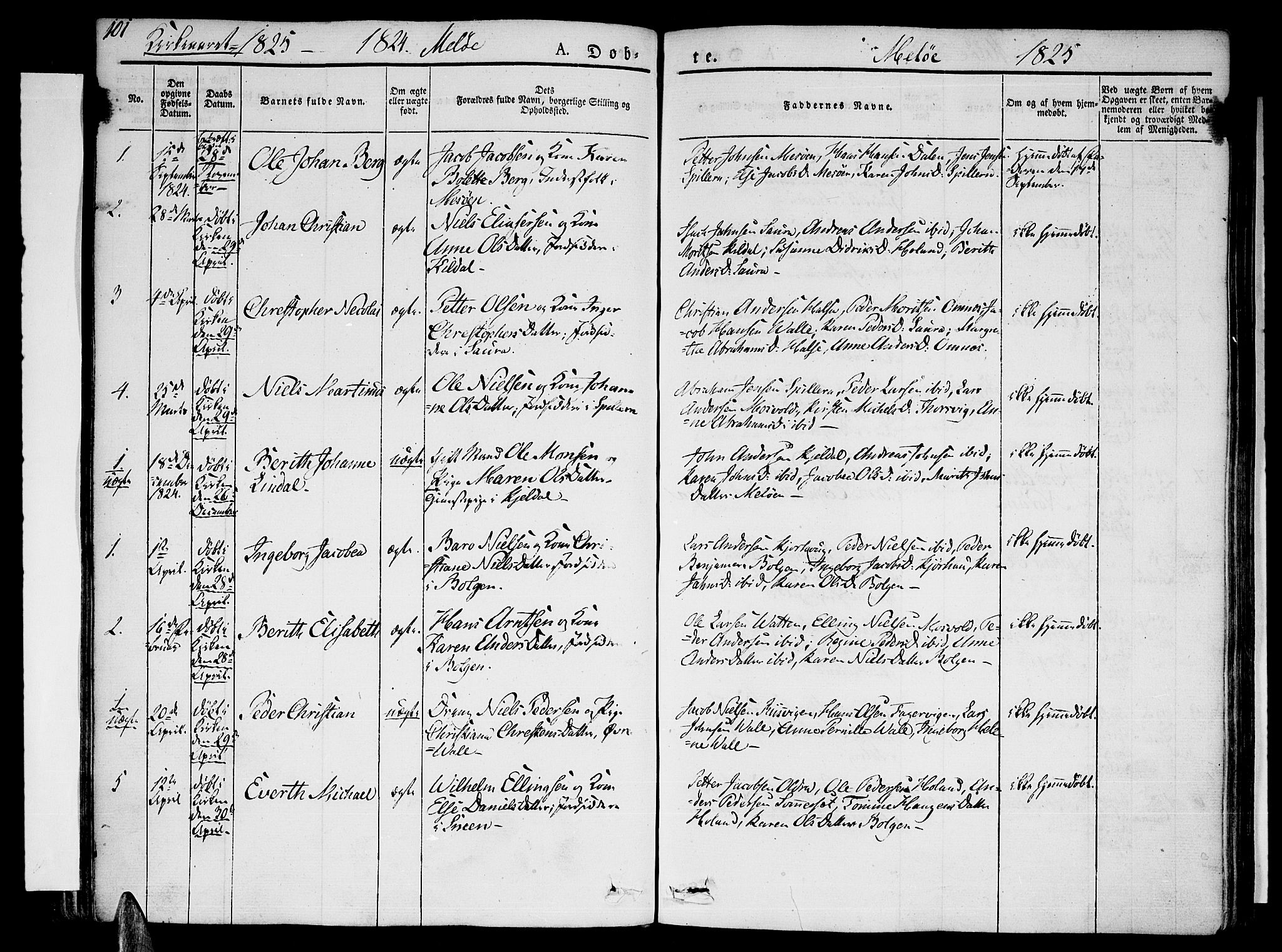 Ministerialprotokoller, klokkerbøker og fødselsregistre - Nordland, AV/SAT-A-1459/841/L0598: Ministerialbok nr. 841A06 /2, 1825-1844, s. 101