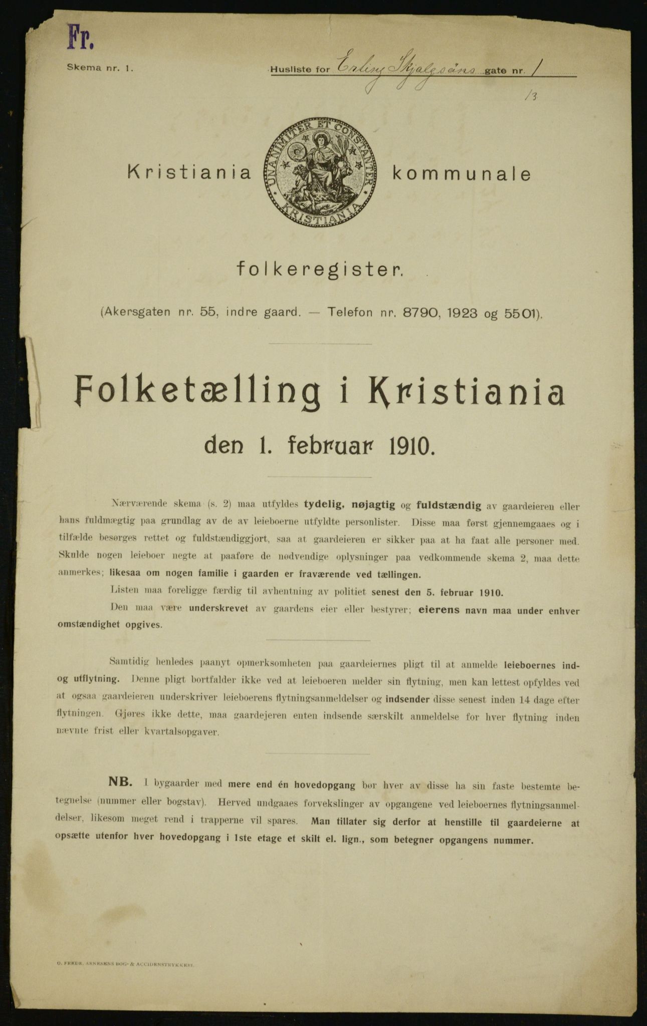 OBA, Kommunal folketelling 1.2.1910 for Kristiania, 1910, s. 20688