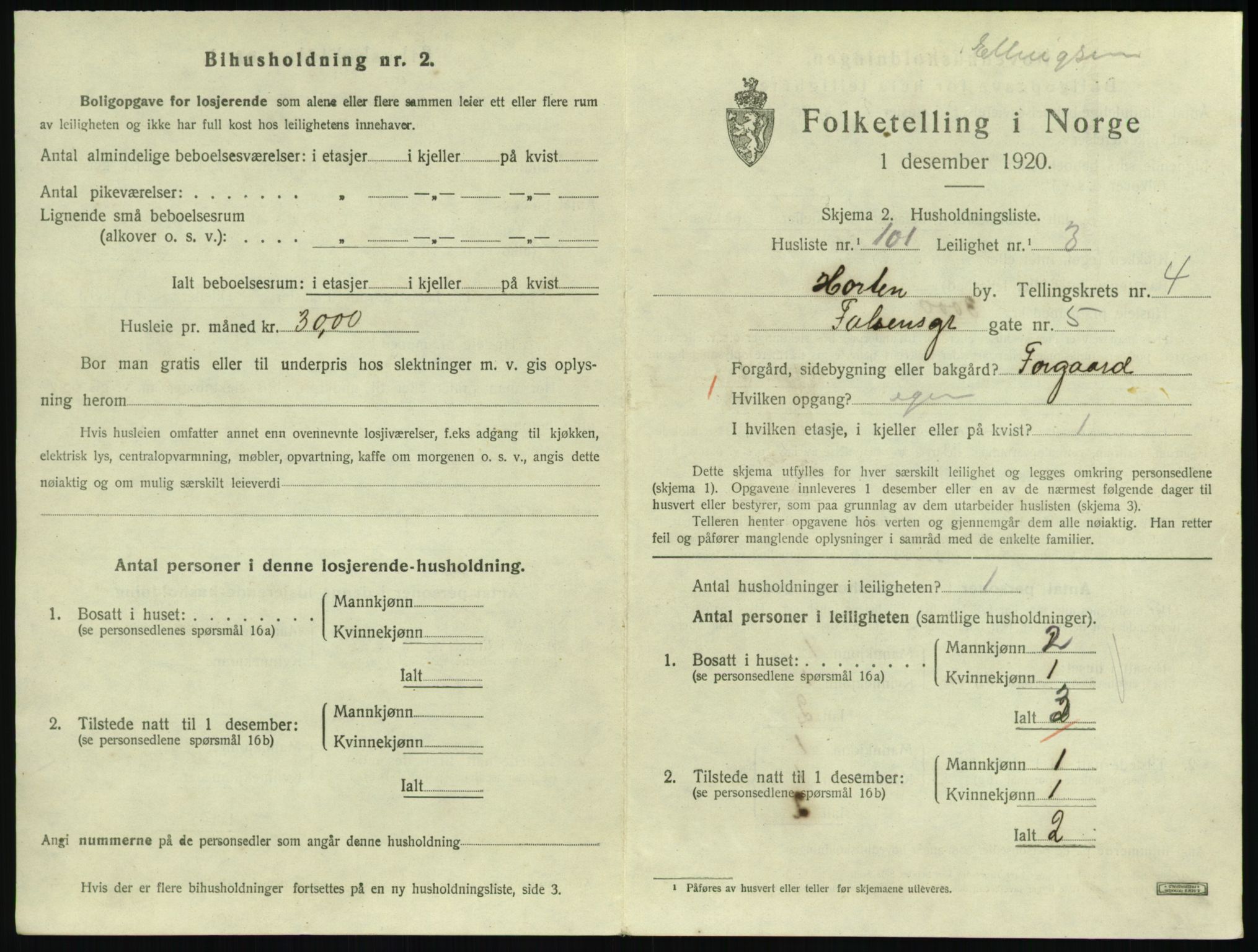 SAKO, Folketelling 1920 for 0703 Horten kjøpstad, 1920, s. 5305