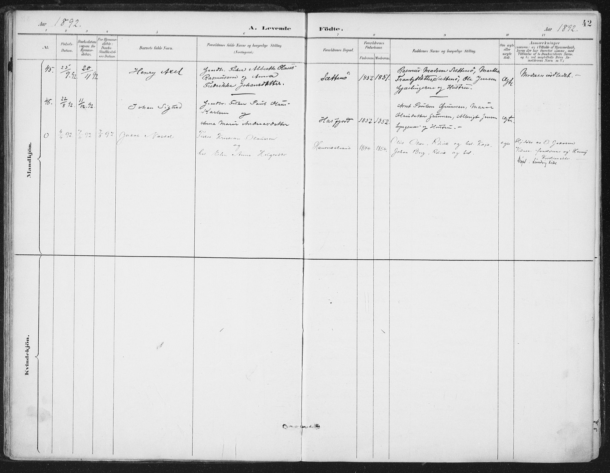 Ministerialprotokoller, klokkerbøker og fødselsregistre - Nord-Trøndelag, SAT/A-1458/786/L0687: Ministerialbok nr. 786A03, 1888-1898, s. 42