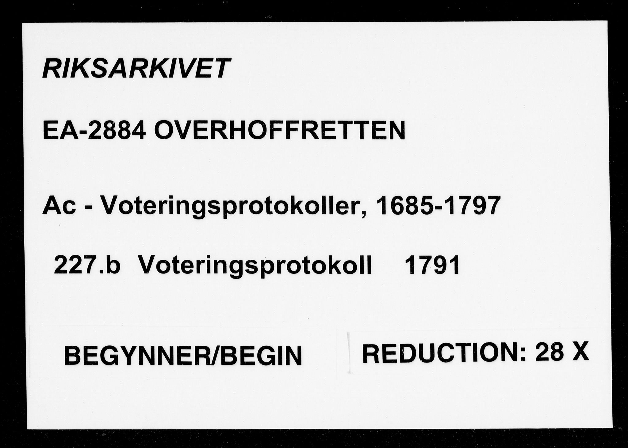 Overhoffretten 1667-1797, RA/EA-2884/Ac/L0227b: Voteringsprotokoll, 1791