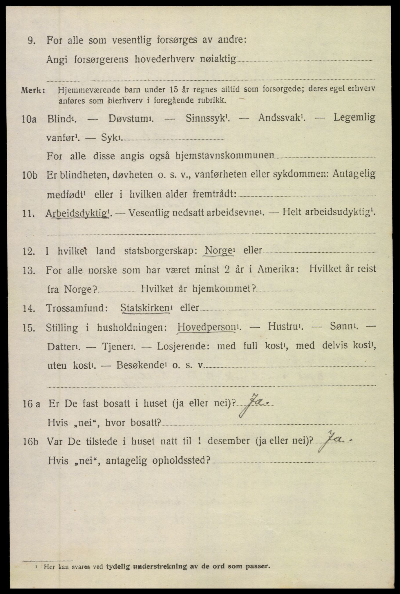 SAK, Folketelling 1920 for 0920 Øyestad herred, 1920, s. 3167
