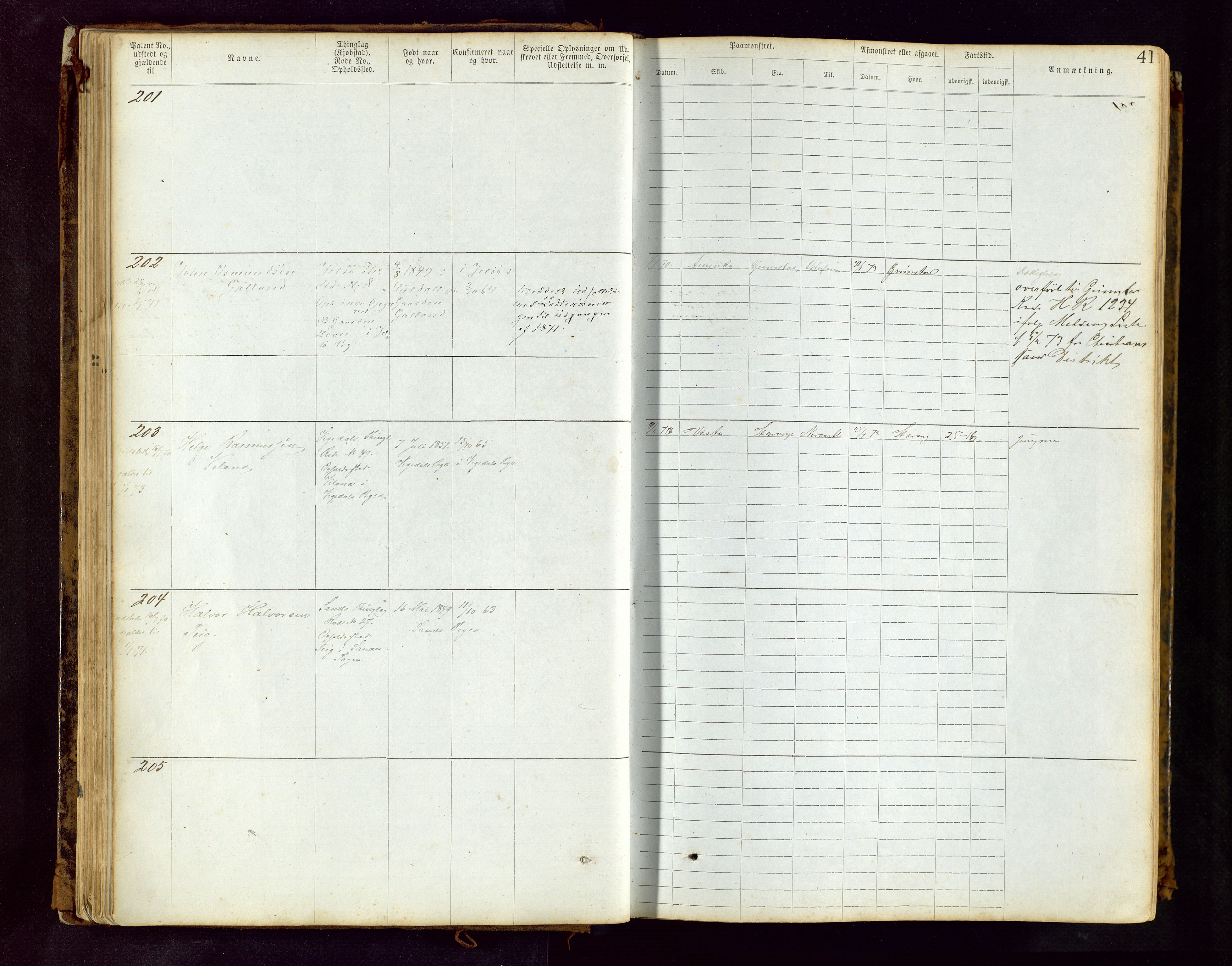 Haugesund sjømannskontor, SAST/A-102007/F/Ff/L0002: Sjøfartsrulle Skudenes krets nr. 1-2719, 1868-1948, s. 41