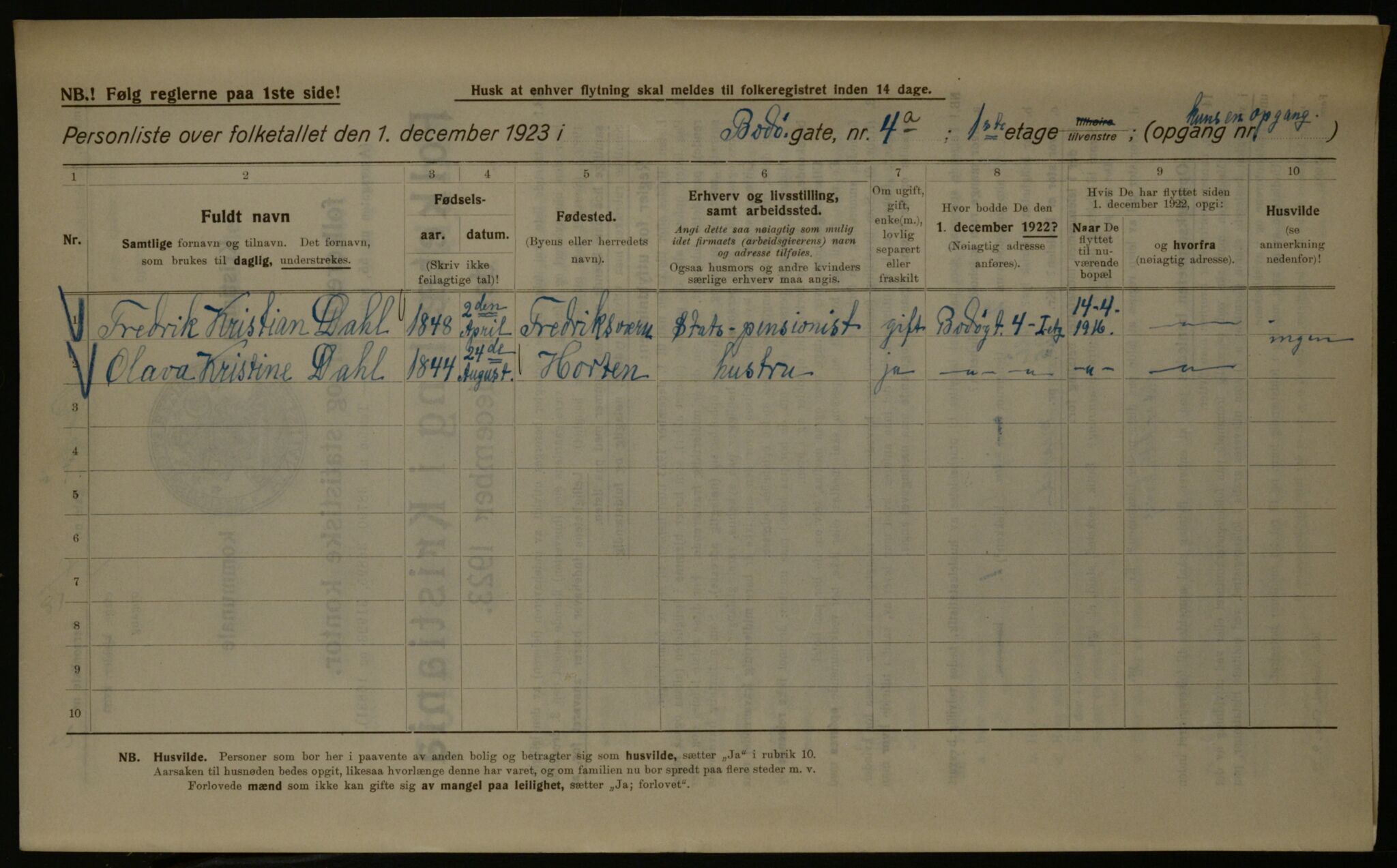 OBA, Kommunal folketelling 1.12.1923 for Kristiania, 1923, s. 7761