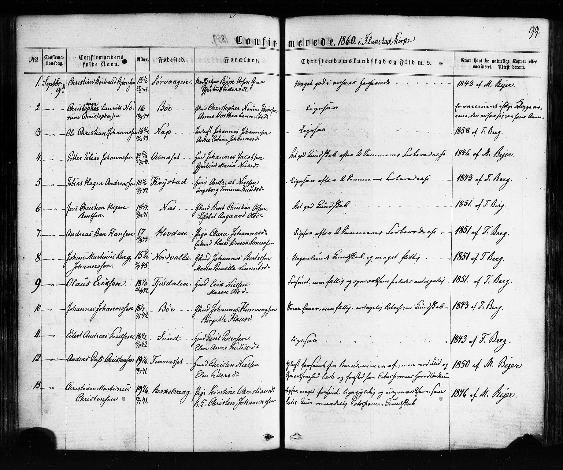 Ministerialprotokoller, klokkerbøker og fødselsregistre - Nordland, AV/SAT-A-1459/885/L1203: Ministerialbok nr. 885A04, 1859-1877, s. 99