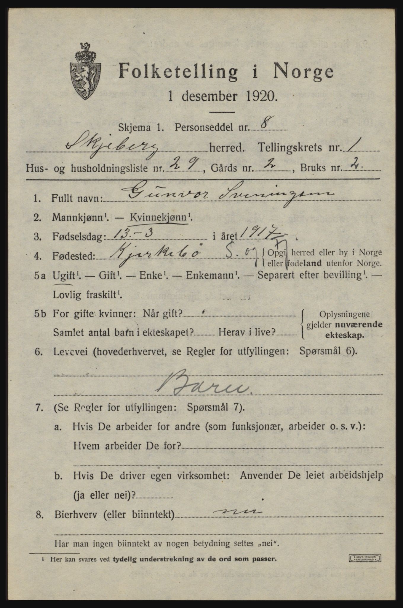 SAO, Folketelling 1920 for 0115 Skjeberg herred, 1920, s. 2589