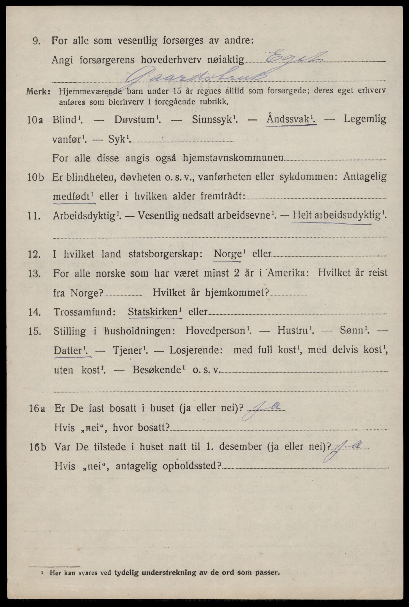 SAST, Folketelling 1920 for 1150 Skudenes herred, 1920, s. 3991