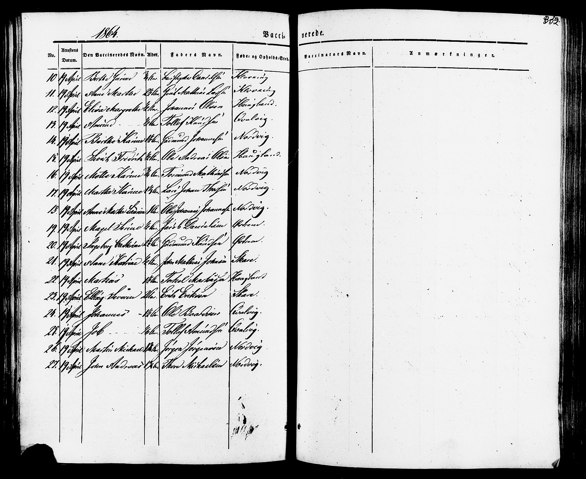 Torvastad sokneprestkontor, SAST/A -101857/H/Ha/Haa/L0007: Ministerialbok nr. A 7, 1838-1882, s. 352