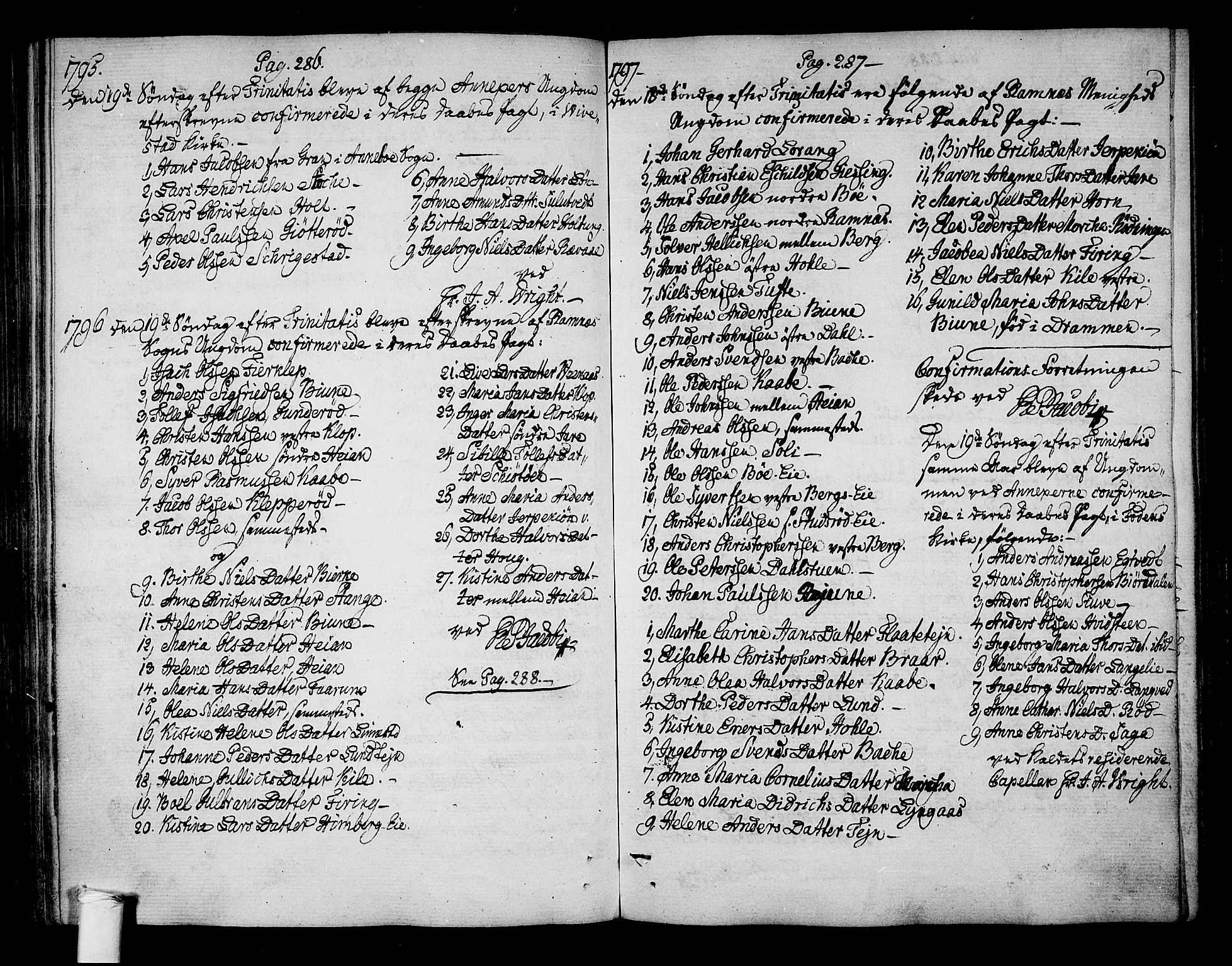 Ramnes kirkebøker, SAKO/A-314/F/Fa/L0003: Ministerialbok nr. I 3, 1790-1813, s. 286-287