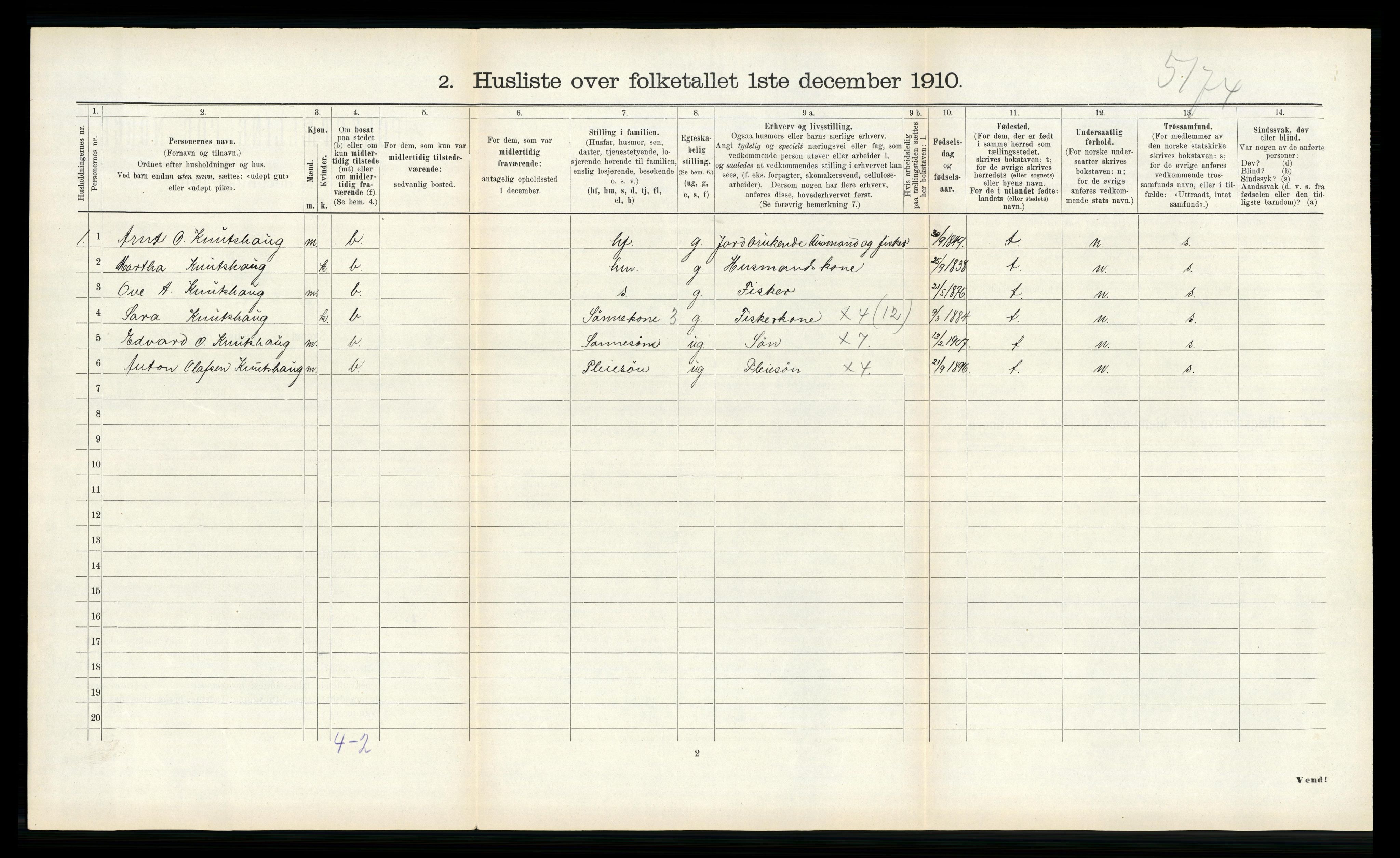 RA, Folketelling 1910 for 1617 Hitra herred, 1910, s. 144