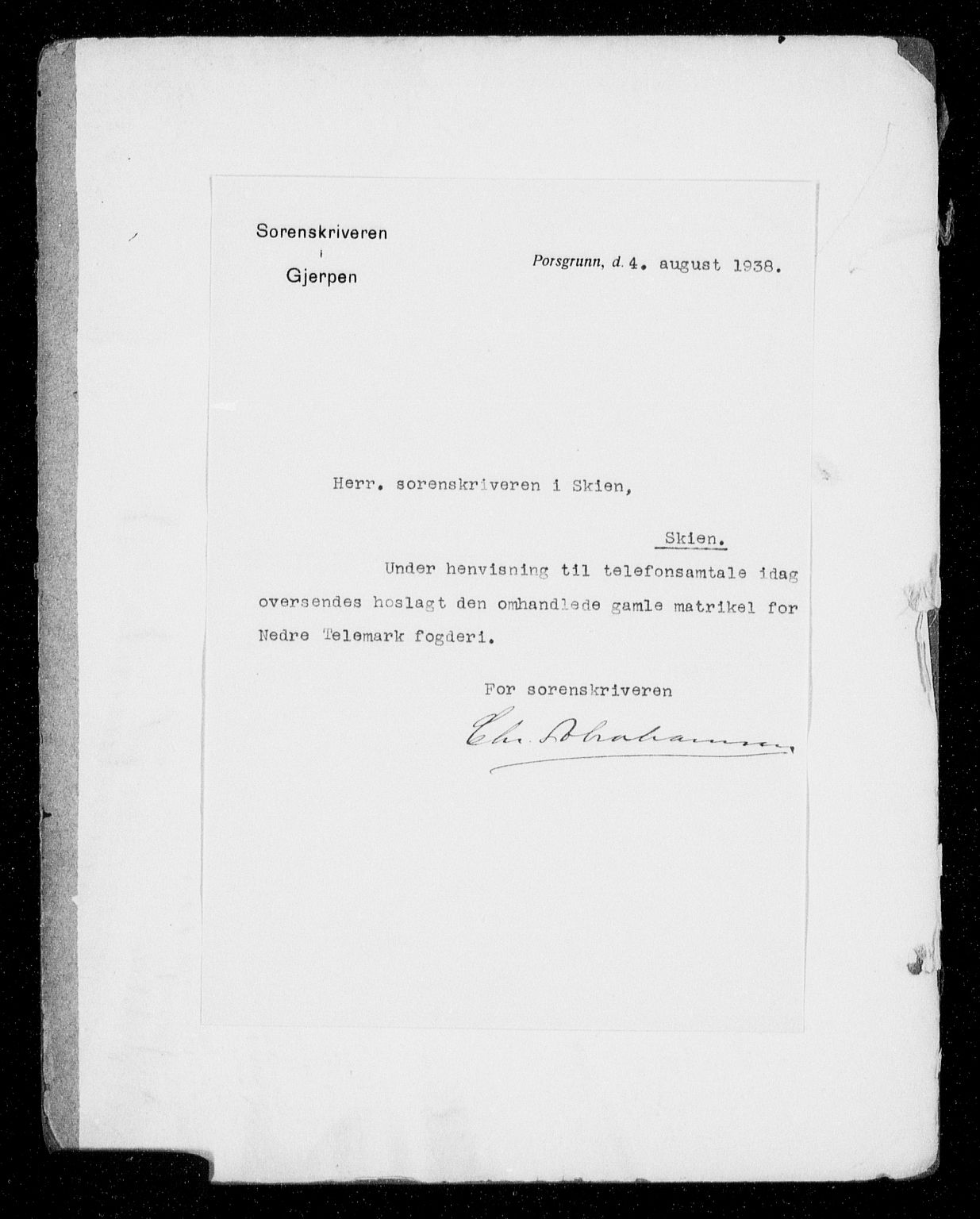 Gjerpen sorenskriveri, SAKO/A-216/G/Gb/Gba/L0008c: Panteregister nr. I 8c