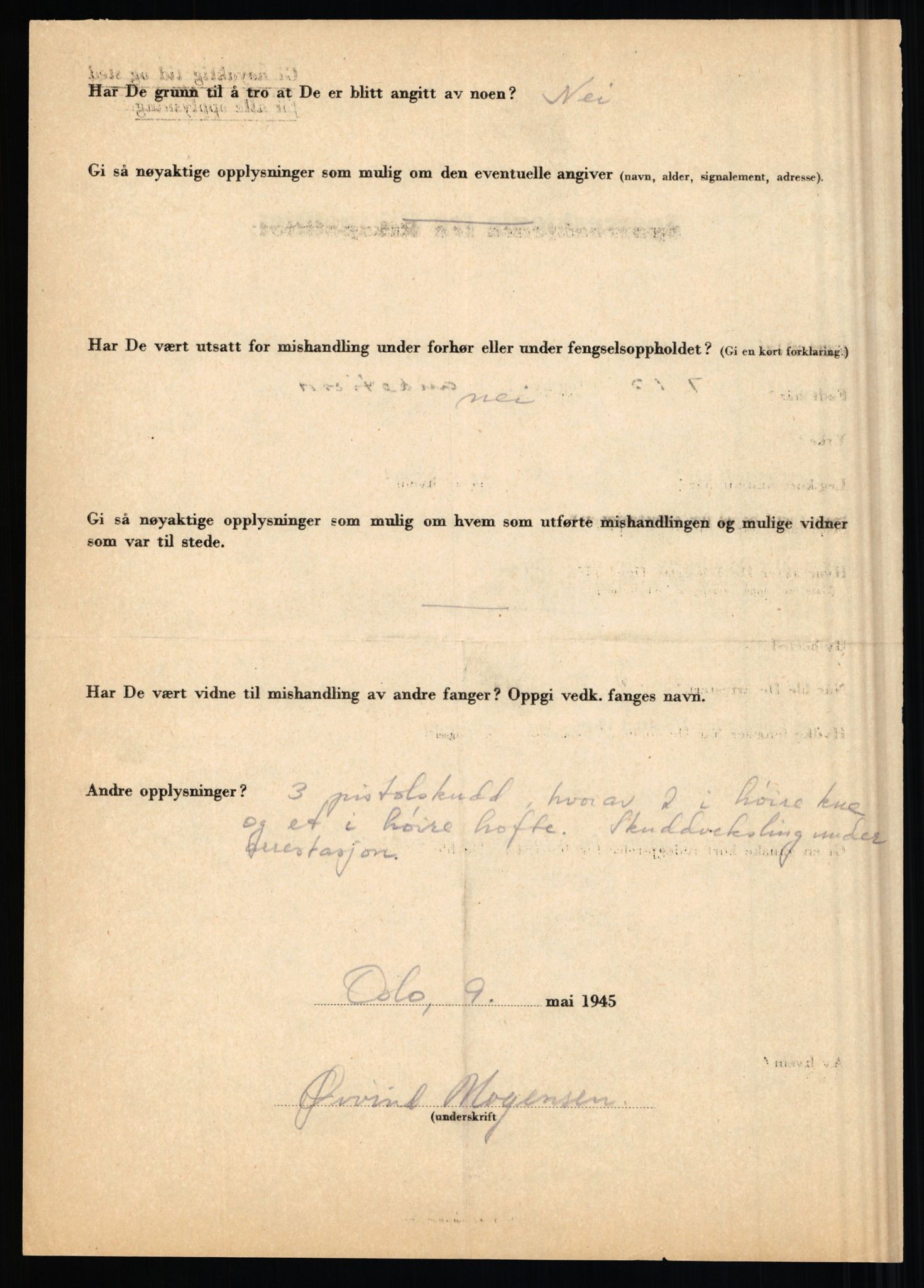 Rikspolitisjefen, AV/RA-S-1560/L/L0012: Mogensen, Øivind - Noraas, Lars, 1940-1945, s. 2