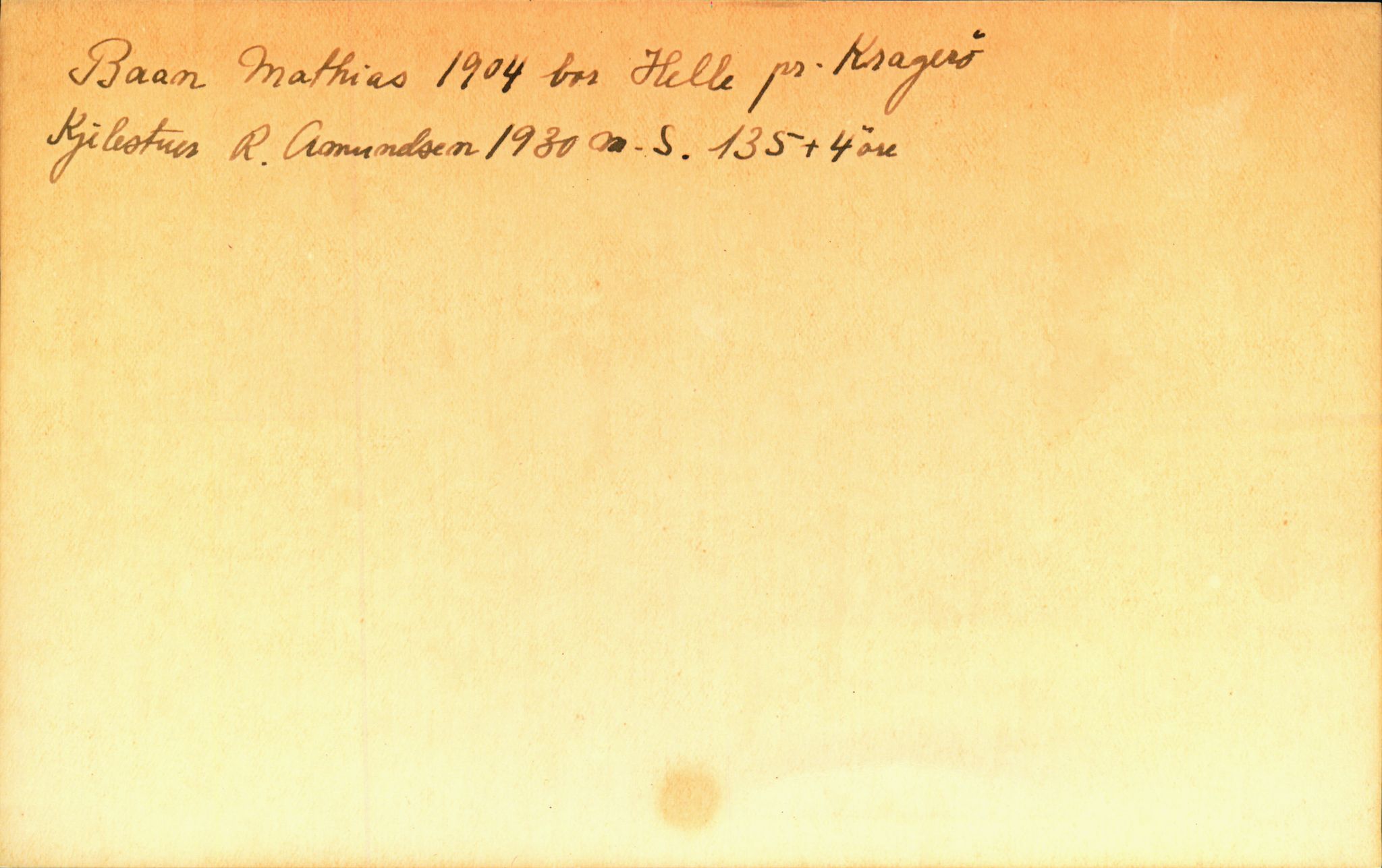 Hans Bogens samling, VEMU/ARS-A-1283/P/L0002: Mannskapskort, B - F, 1900-1930, s. 1