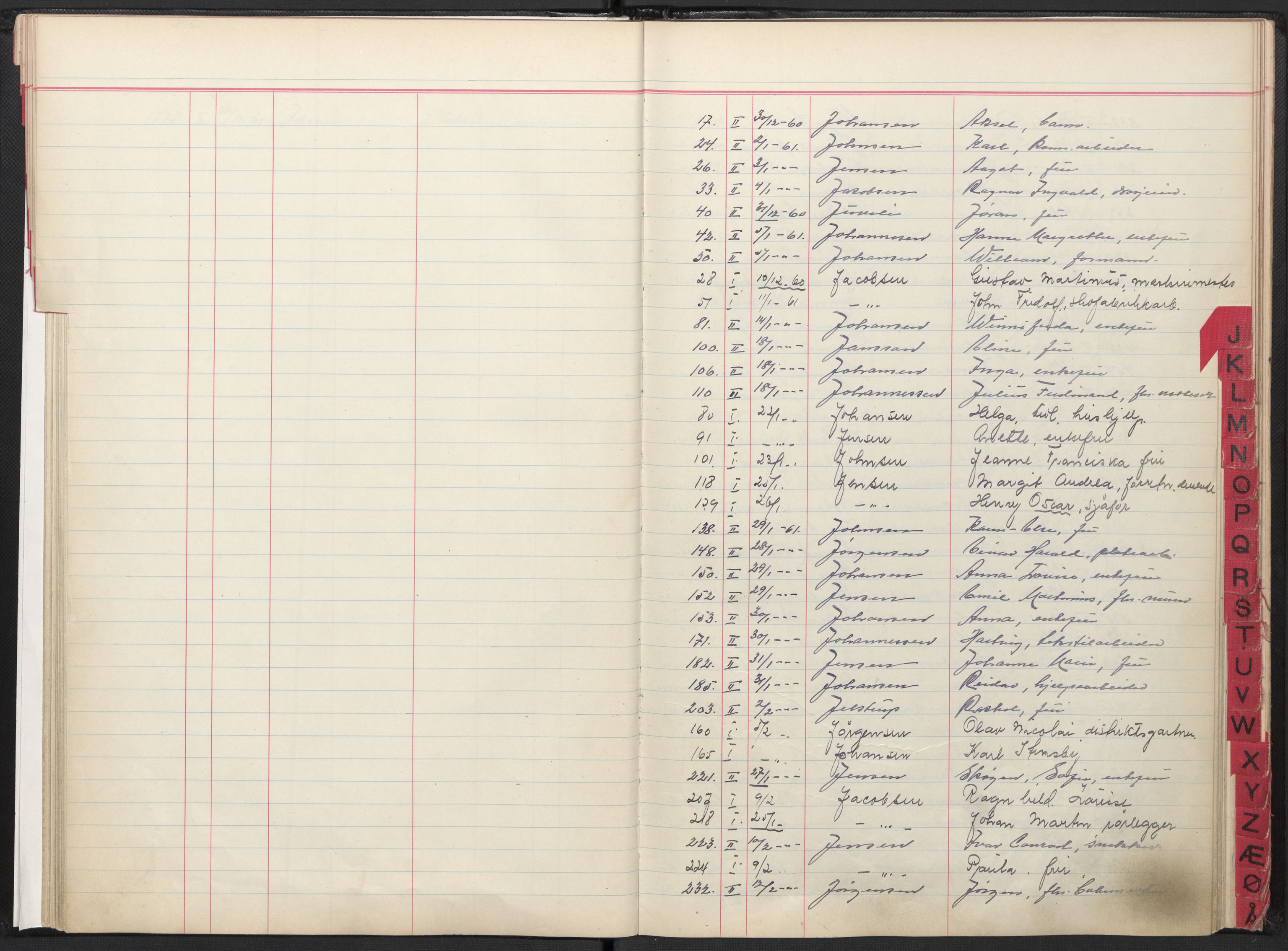 Oslo skifterett, AV/SAO-A-10383/F/Fa/Faa/L0061: Navneregister dødsfallssaker, avd. I-II, 1961