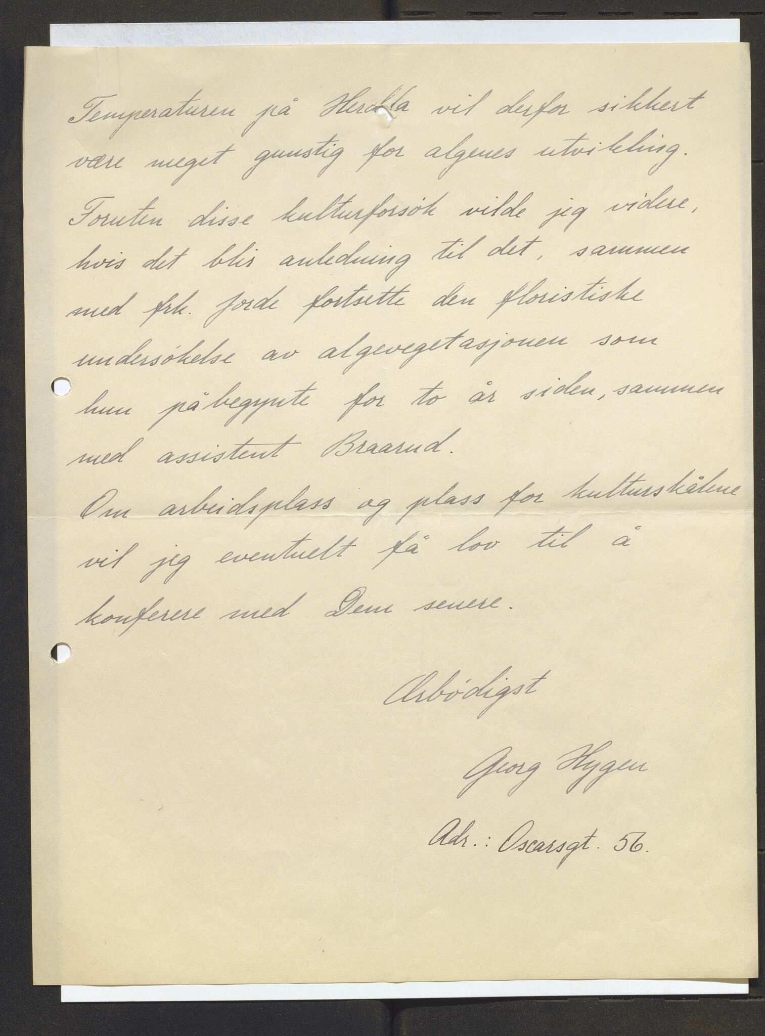 Bergens Museum, AV/SAB-A-17301/13/D/L0002: Korrespondanse , 1928-1940, s. 485