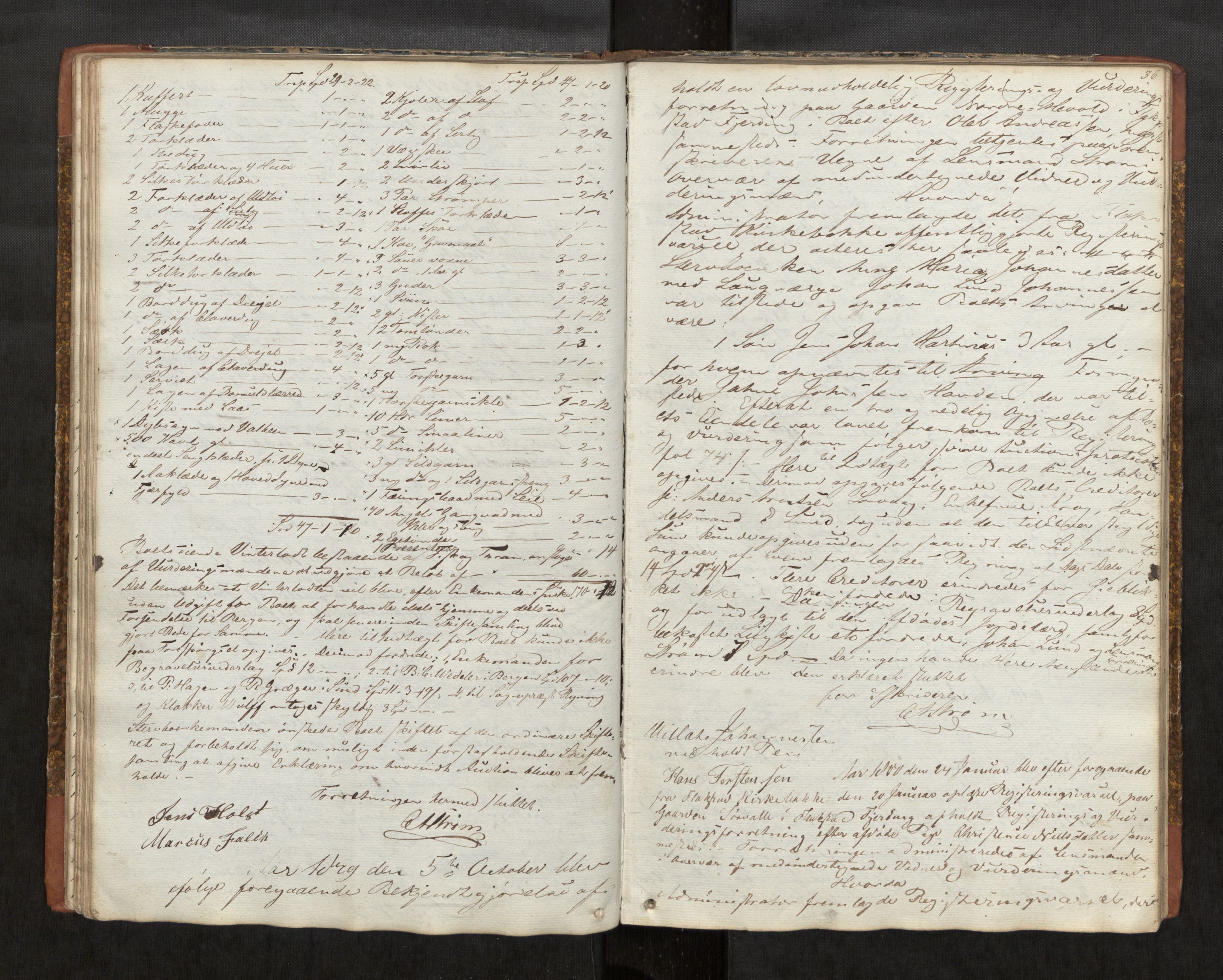 Vesterålen sorenskriveri, AV/SAT-A-4180/1/3/3C/L0001: Skifteregistreringsprotokoll, 1846-1859, s. 36