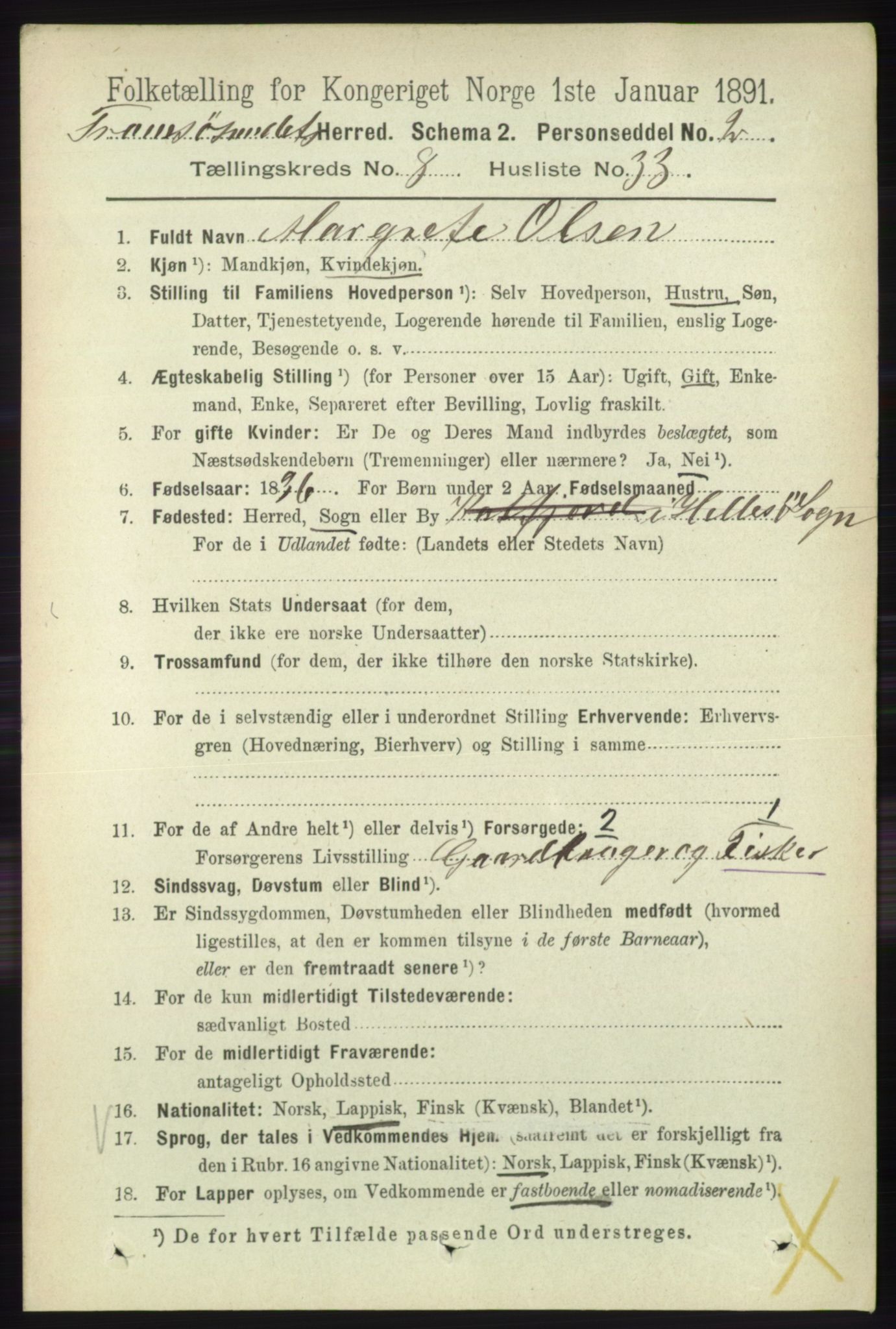 RA, Folketelling 1891 for 1934 Tromsøysund herred, 1891, s. 4685