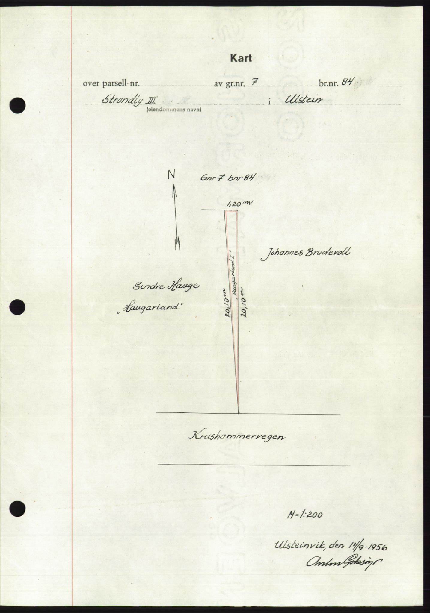 Søre Sunnmøre sorenskriveri, AV/SAT-A-4122/1/2/2C/L0104: Pantebok nr. 30A, 1956-1956, Dagboknr: 2057/1956