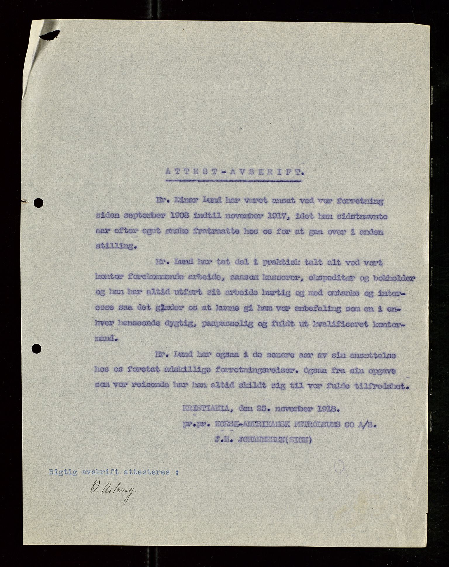 Pa 1521 - A/S Norske Shell, SAST/A-101915/E/Ea/Eaa/L0007: Sjefskorrespondanse, 1919, s. 507