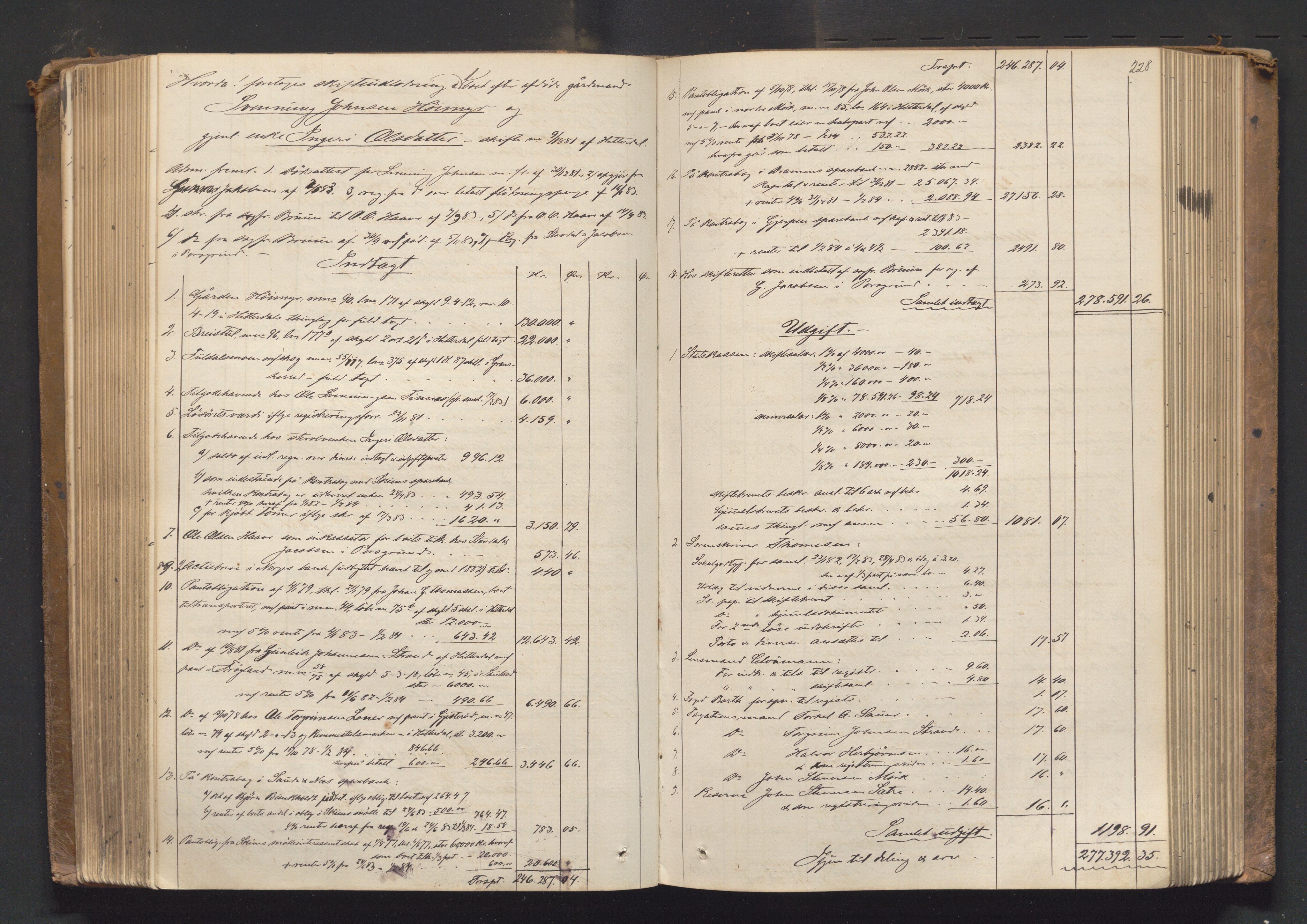 Nedre Telemark sorenskriveri, AV/SAKO-A-135/H/Hb/Hbe/L0003: Skifteutlodningsprotokoll, 1878-1892, s. 227b-228a
