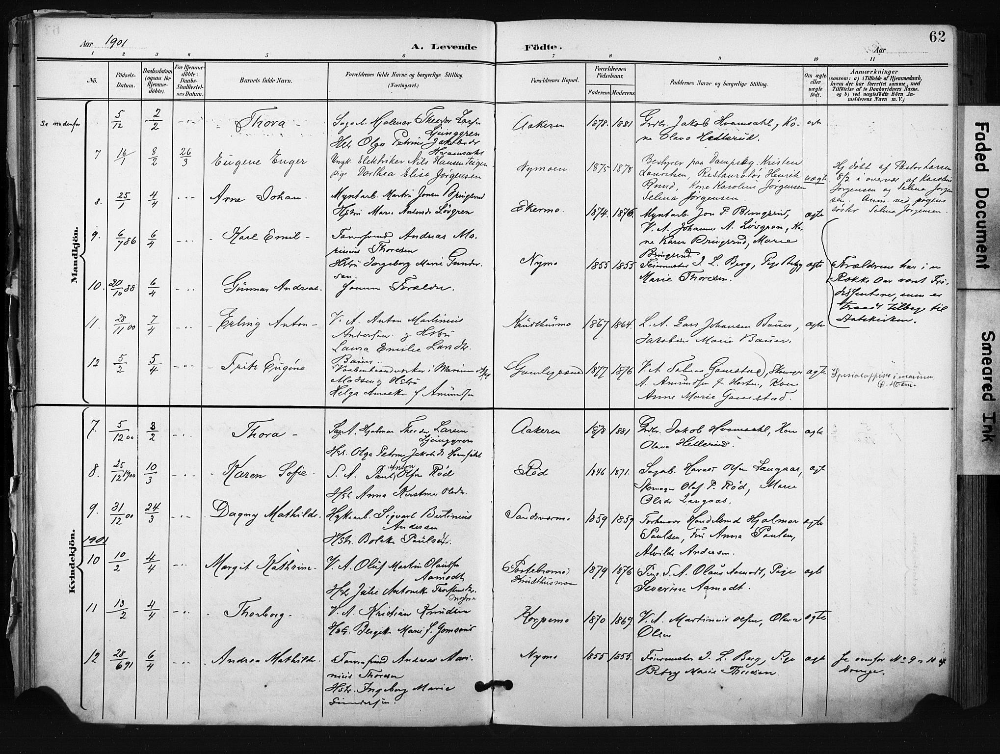 Kongsberg kirkebøker, AV/SAKO-A-22/F/Fb/L0003: Ministerialbok nr. II 3, 1896-1905, s. 62