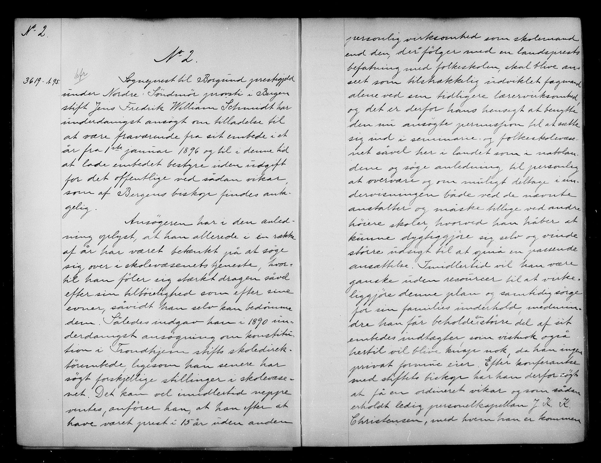 Kirke- og undervisningsdepartementet, Kontoret  for kirke og geistlighet A, AV/RA-S-1007/A/Aa/L0259: Referatprotokoll bd. 1. Ref.nr. 1-146, 1896