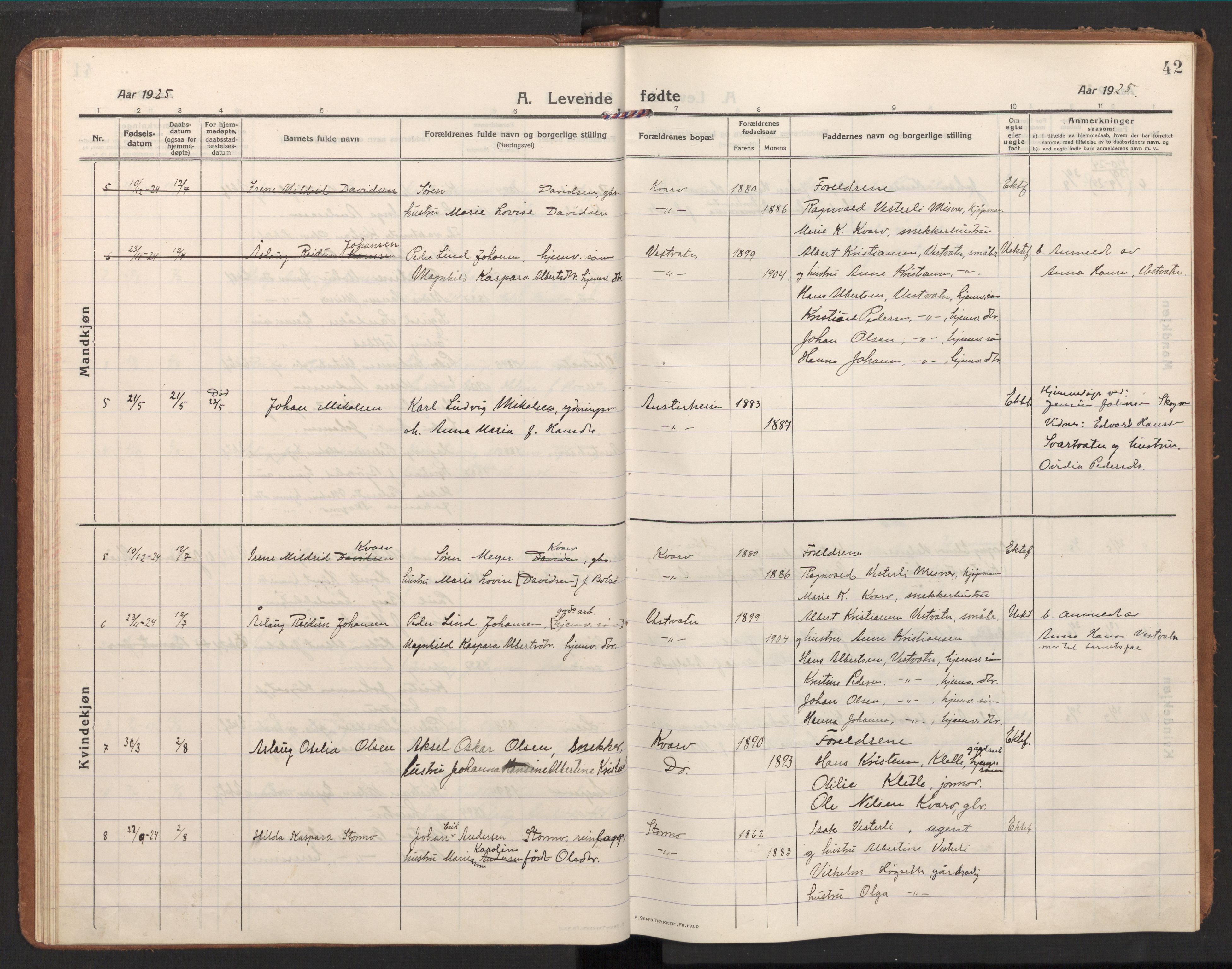 Ministerialprotokoller, klokkerbøker og fødselsregistre - Nordland, SAT/A-1459/848/L0688: Ministerialbok nr. 848A01, 1913-1935, s. 42