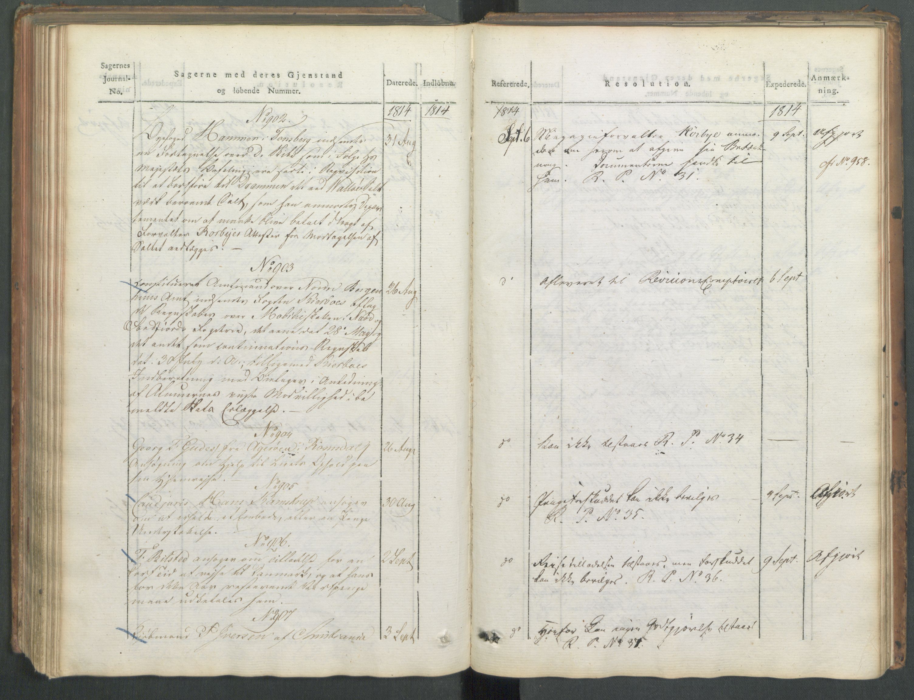 Departementene i 1814, RA/S-3899/Fa/L0008: 1. byrå - Journal B, 1814, s. 178