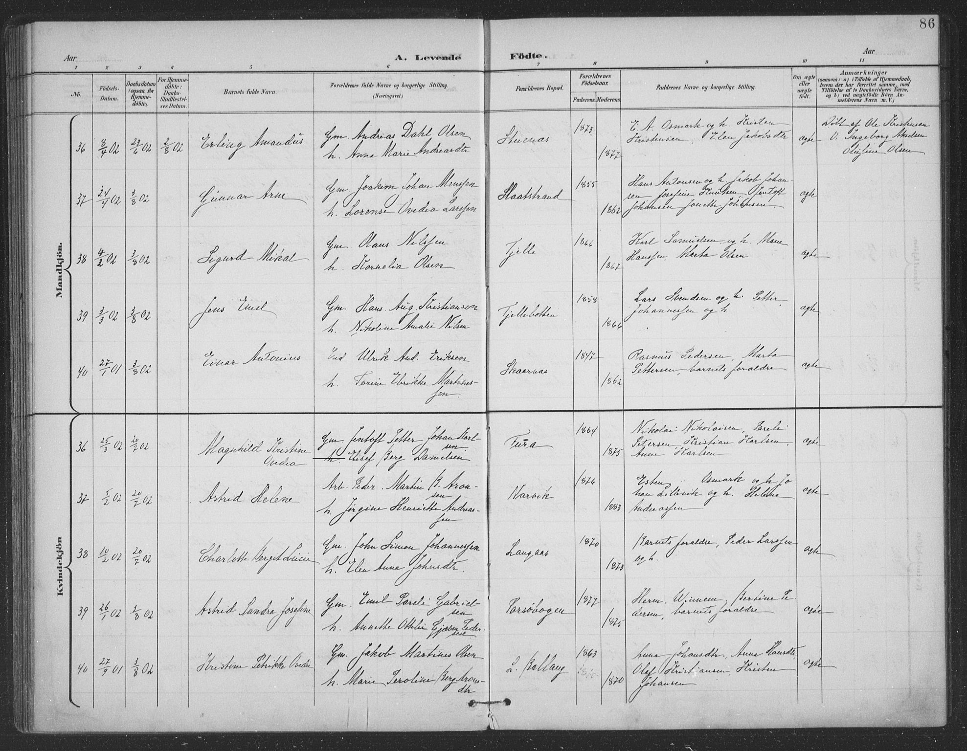 Ministerialprotokoller, klokkerbøker og fødselsregistre - Nordland, AV/SAT-A-1459/863/L0899: Ministerialbok nr. 863A11, 1897-1906, s. 86