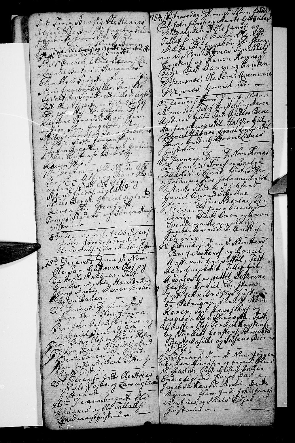 Oddernes sokneprestkontor, SAK/1111-0033/F/Fb/Fba/L0002: Klokkerbok nr. B 2, 1791-1806, s. 12