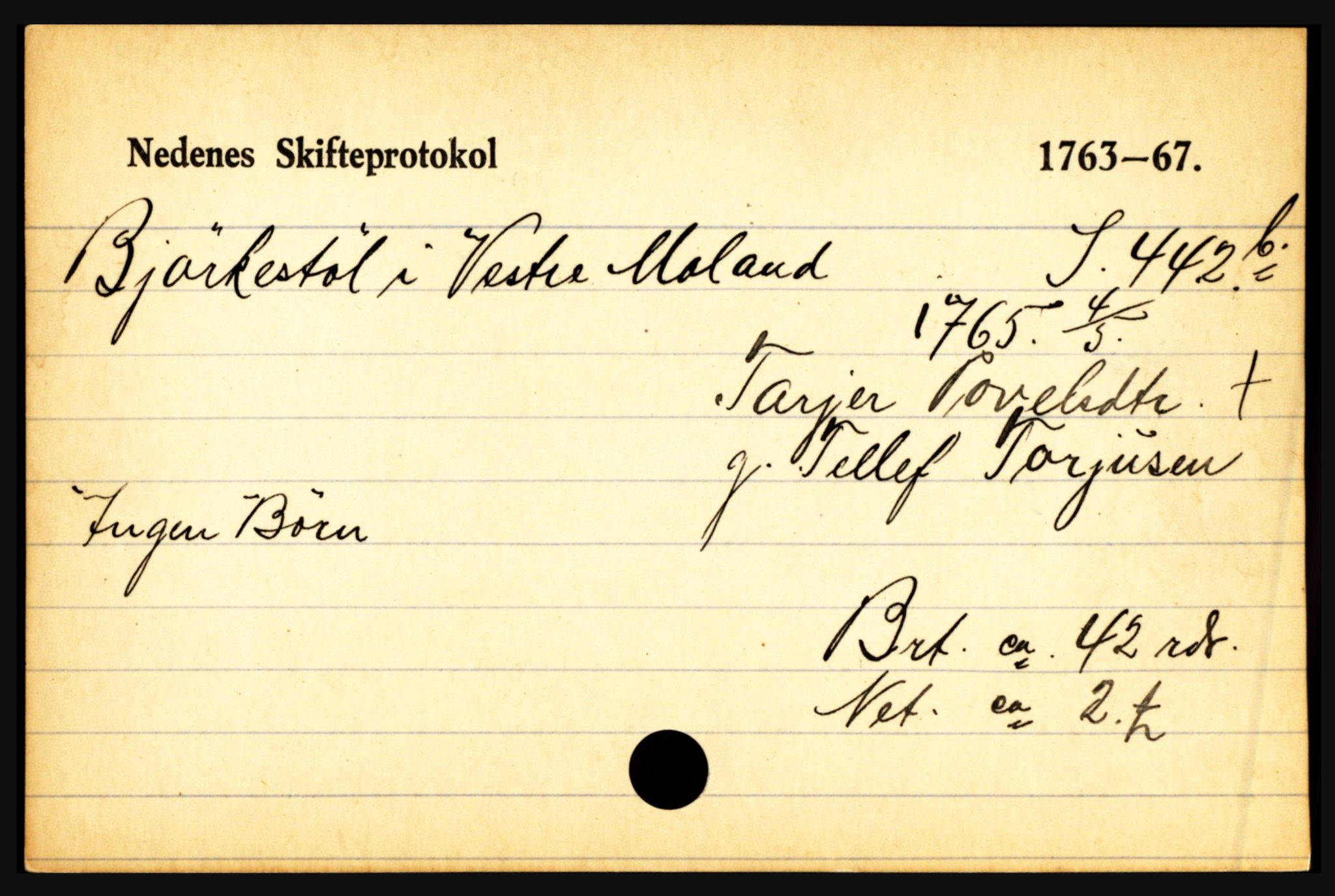 Nedenes sorenskriveri før 1824, AV/SAK-1221-0007/H, s. 2907