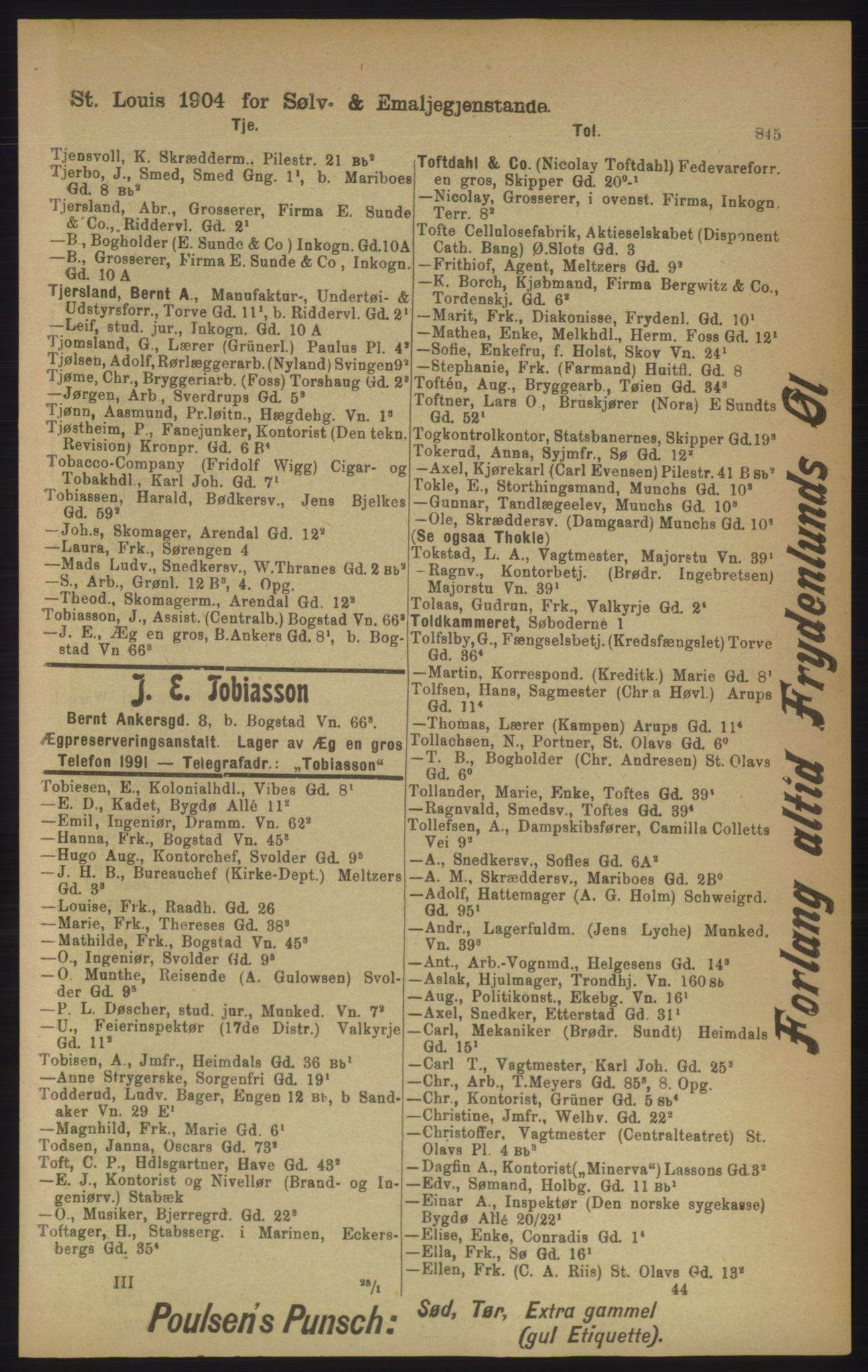 Kristiania/Oslo adressebok, PUBL/-, 1906, s. 845
