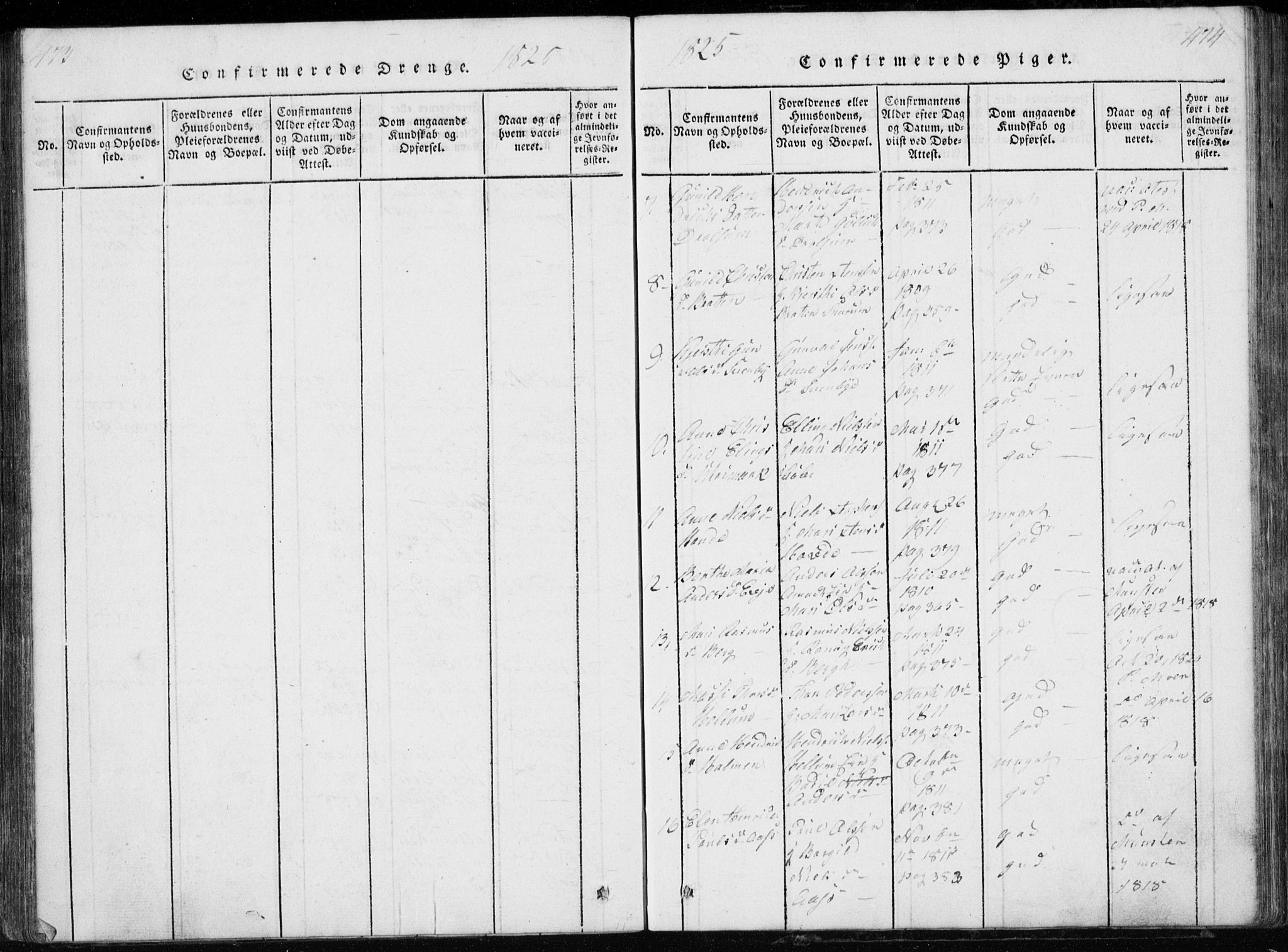 Modum kirkebøker, AV/SAKO-A-234/G/Ga/L0002: Klokkerbok nr. I 2, 1824-1832, s. 473-474