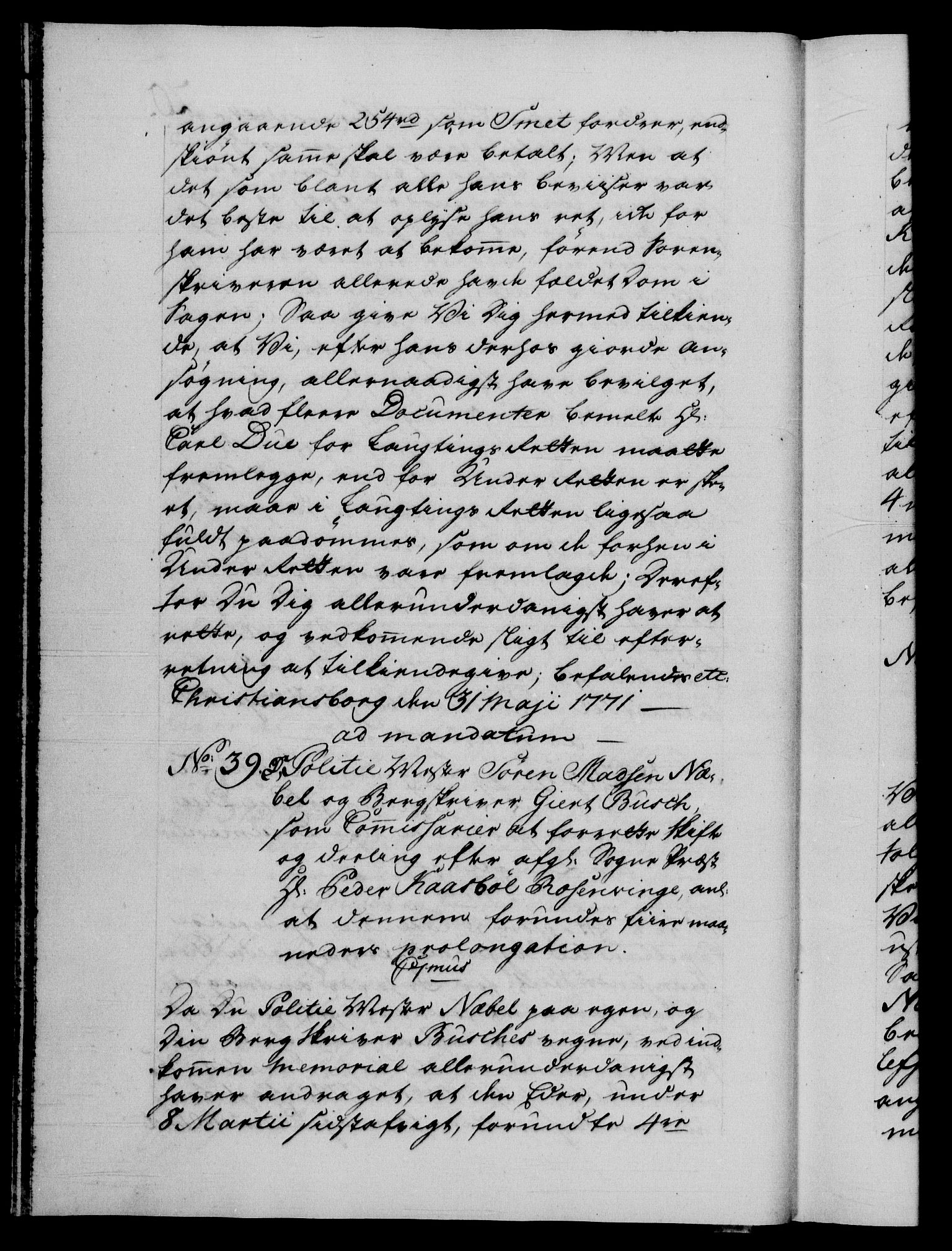 Danske Kanselli 1572-1799, AV/RA-EA-3023/F/Fc/Fca/Fcab/L0040: Norske tegnelser "Norske eller 3. depts. missiver", 1771-1773, s. 20b