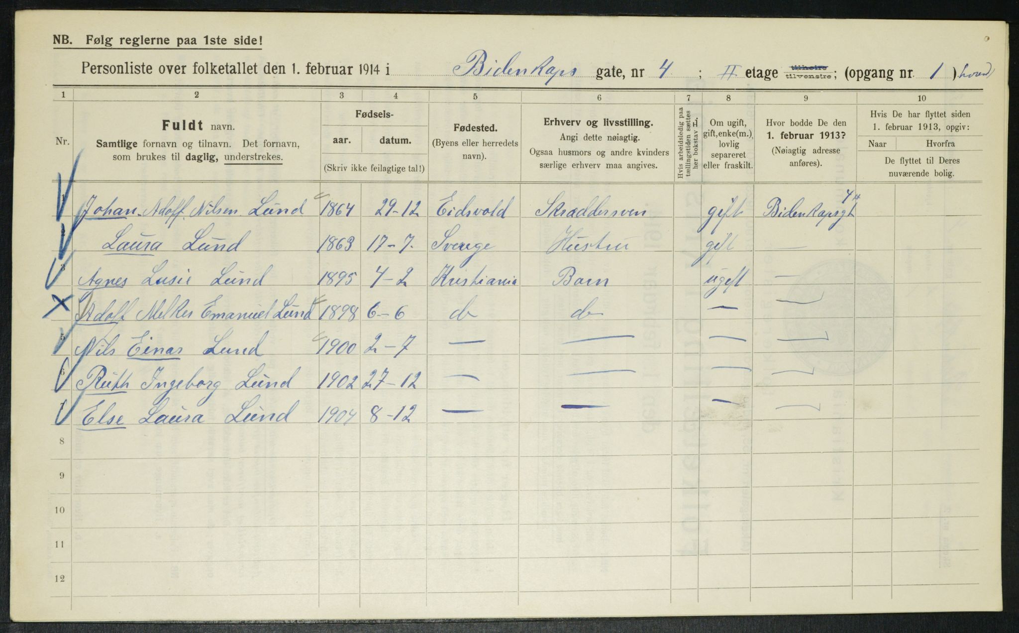 OBA, Kommunal folketelling 1.2.1914 for Kristiania, 1914, s. 4770