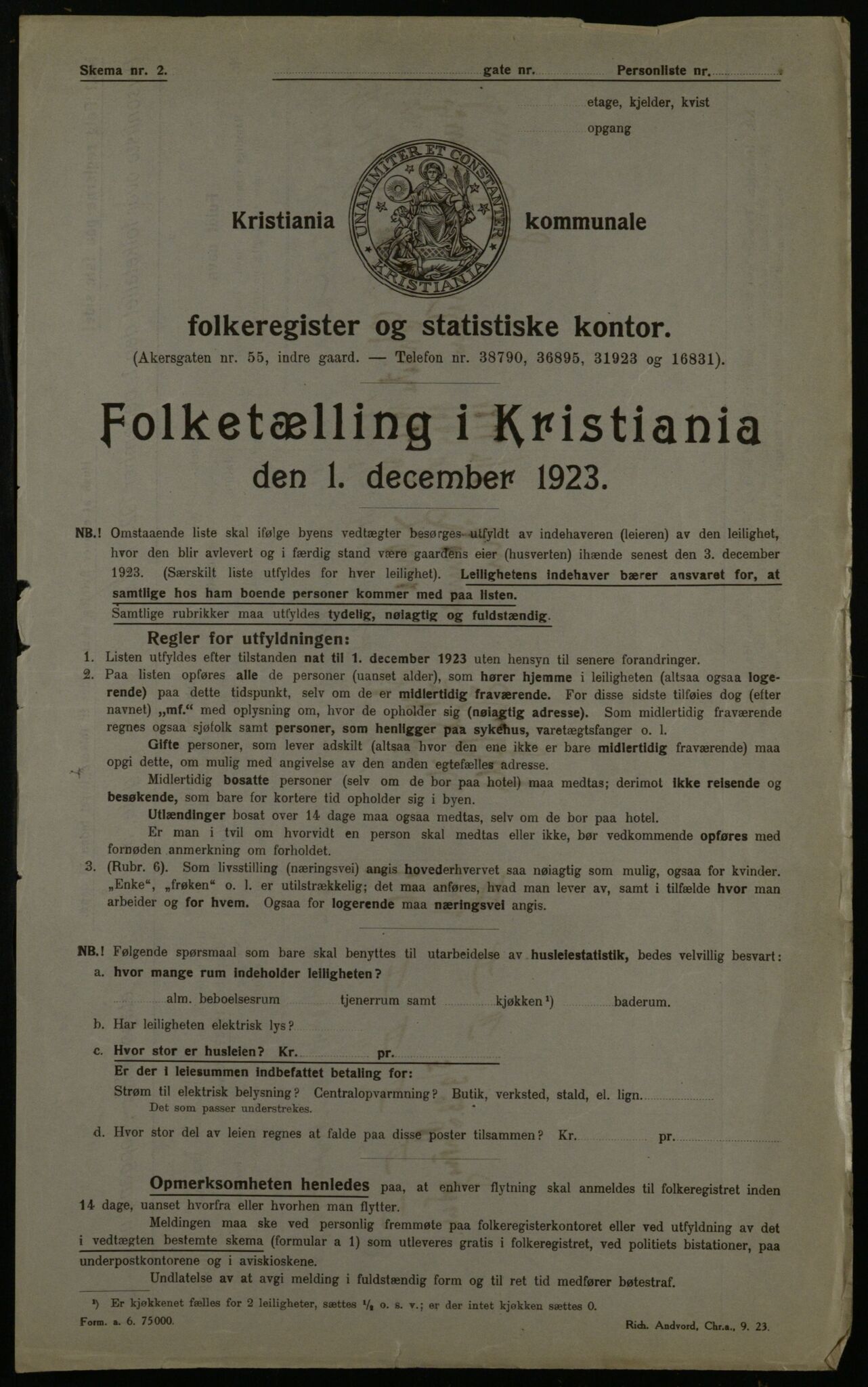 OBA, Kommunal folketelling 1.12.1923 for Kristiania, 1923, s. 78420