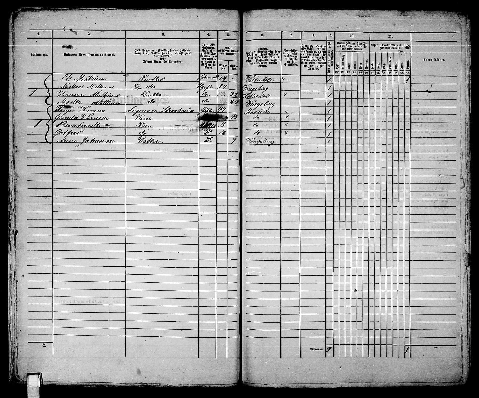 RA, Folketelling 1865 for 0604B Kongsberg prestegjeld, Kongsberg kjøpstad, 1865, s. 453